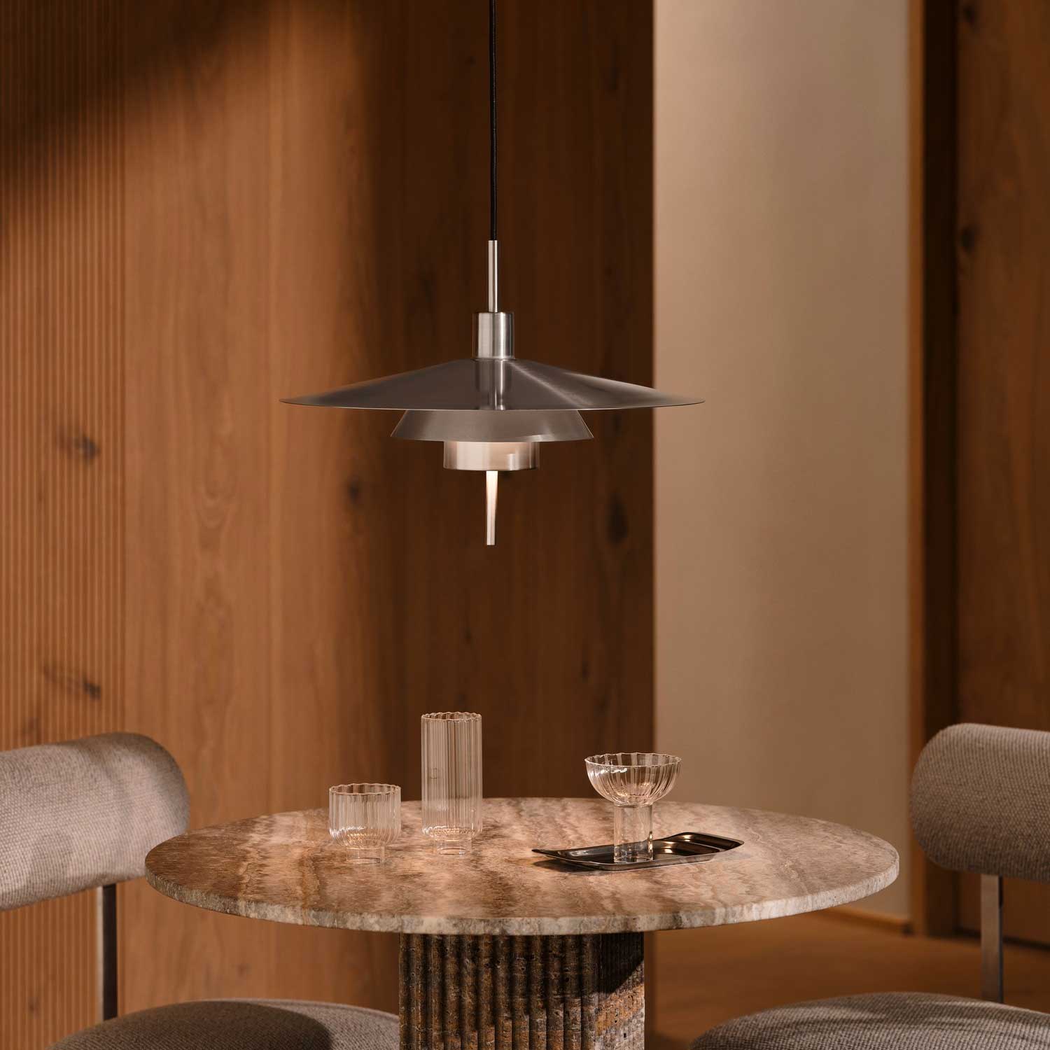Latika - Suspension métal chromé pour salle à manger rétro