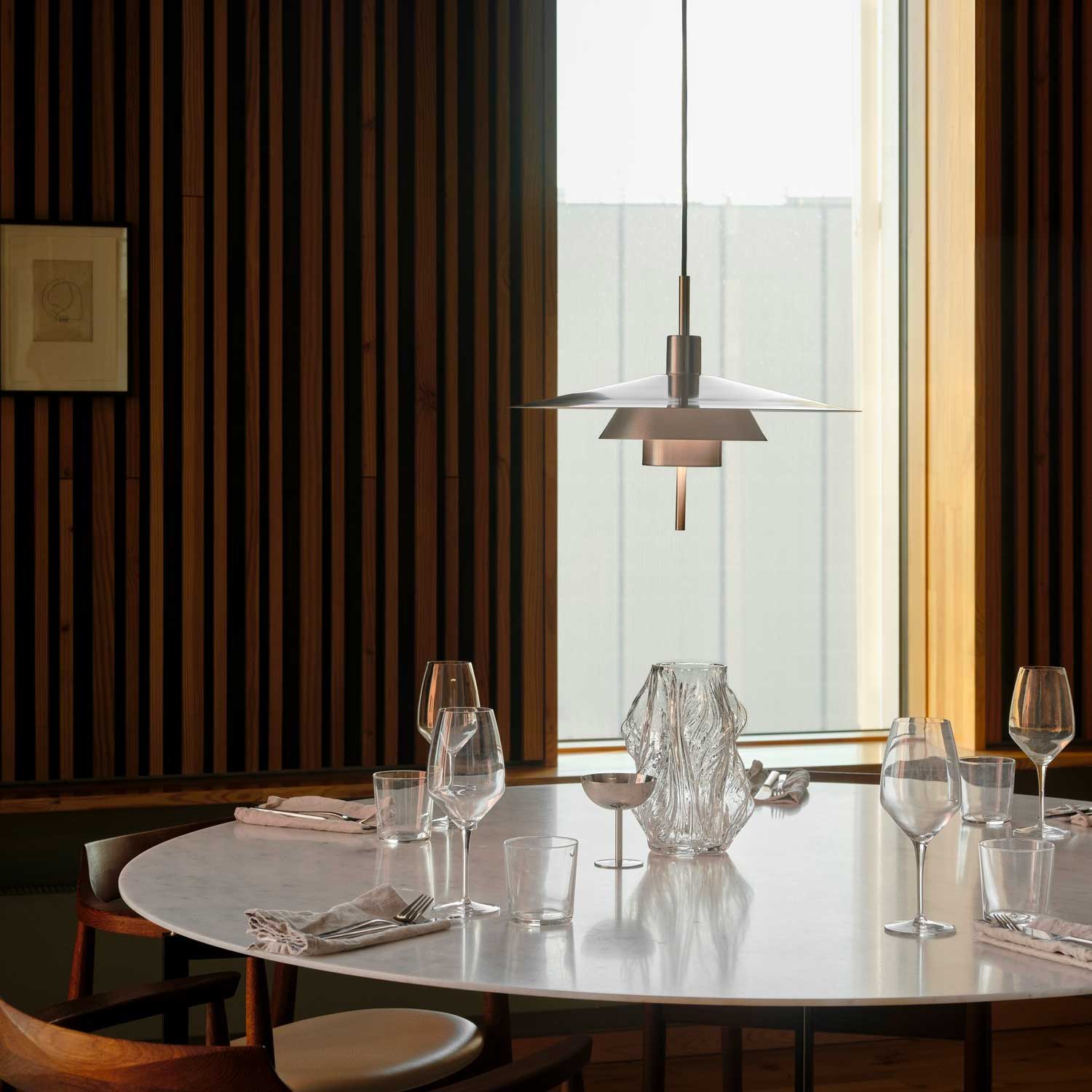 Latika - Suspension métal chromé pour salle à manger rétro
