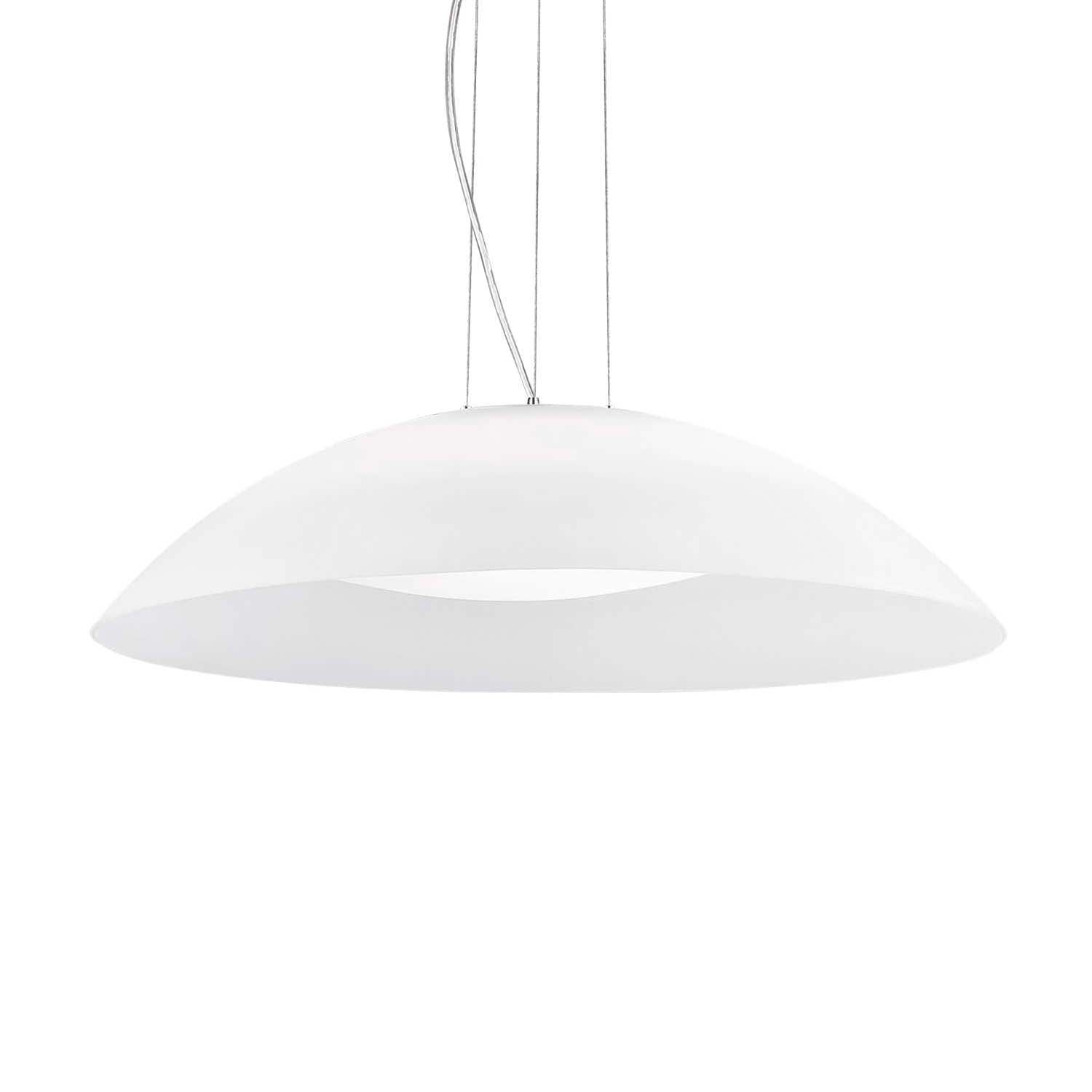 LENA - Suspension dôme en verre blanc opaque