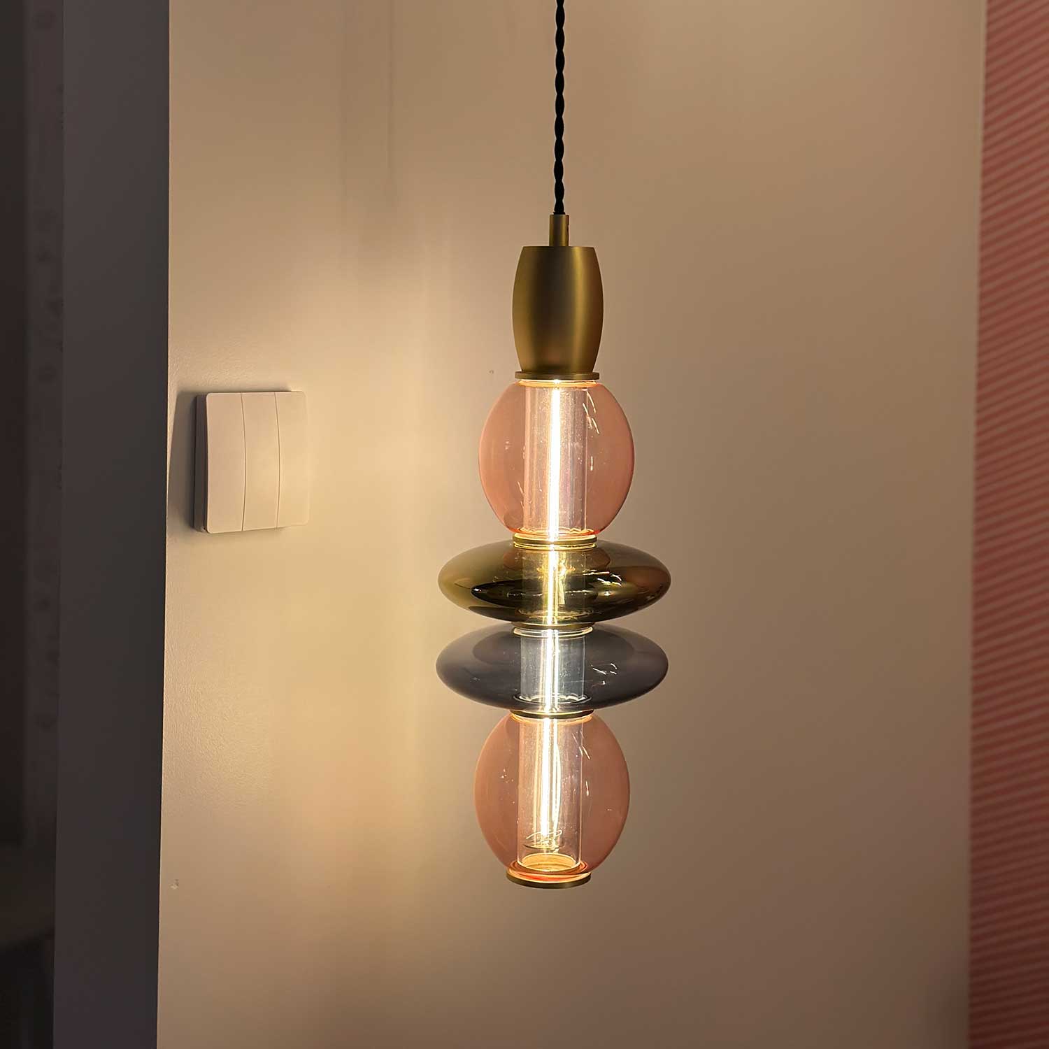 Léonor - Colored glass design LED pendant light