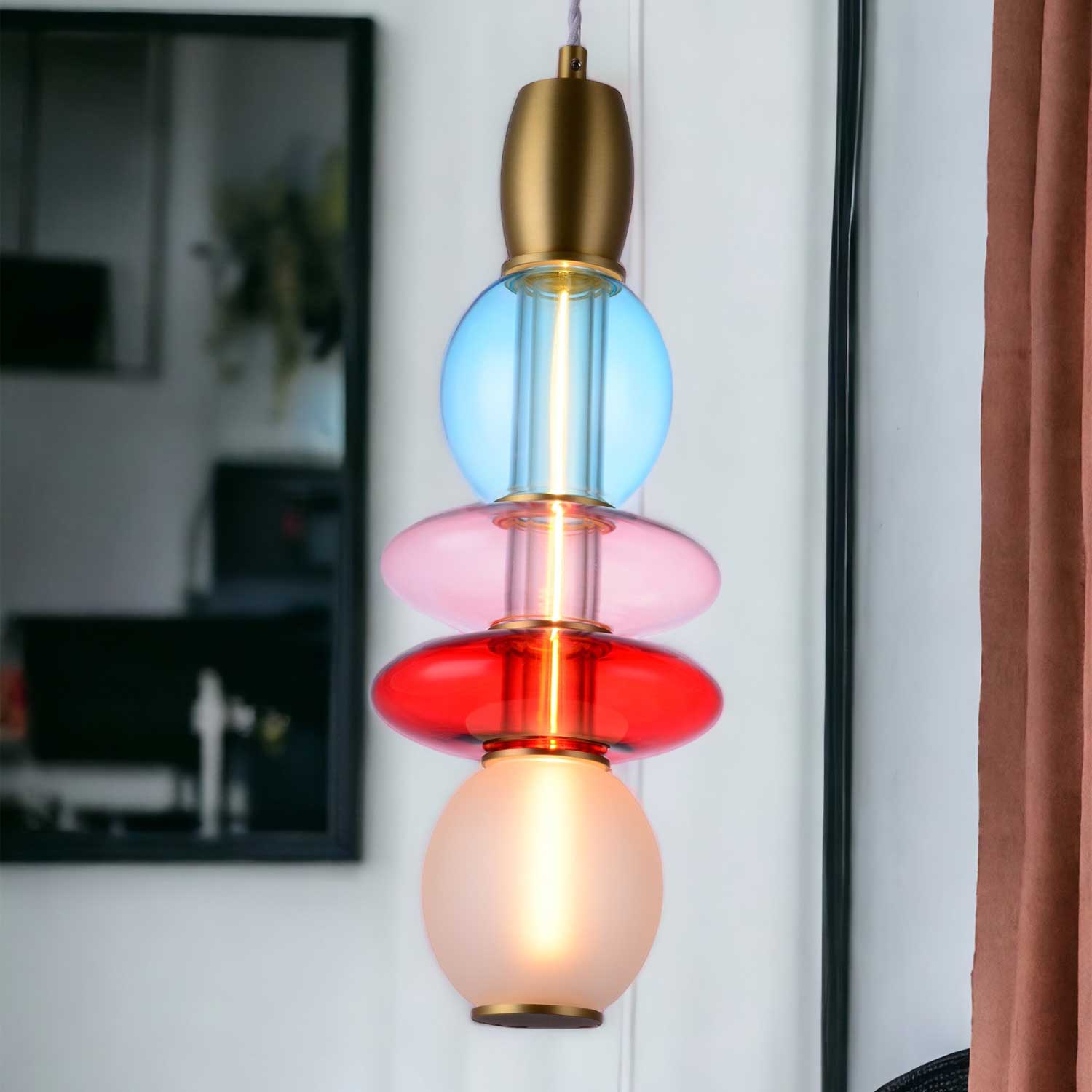 Léonor - Colored glass design LED pendant light
