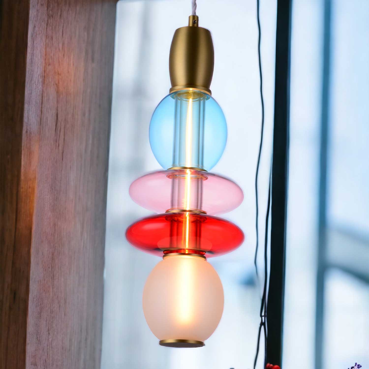 Léonor - Colored glass design LED pendant light