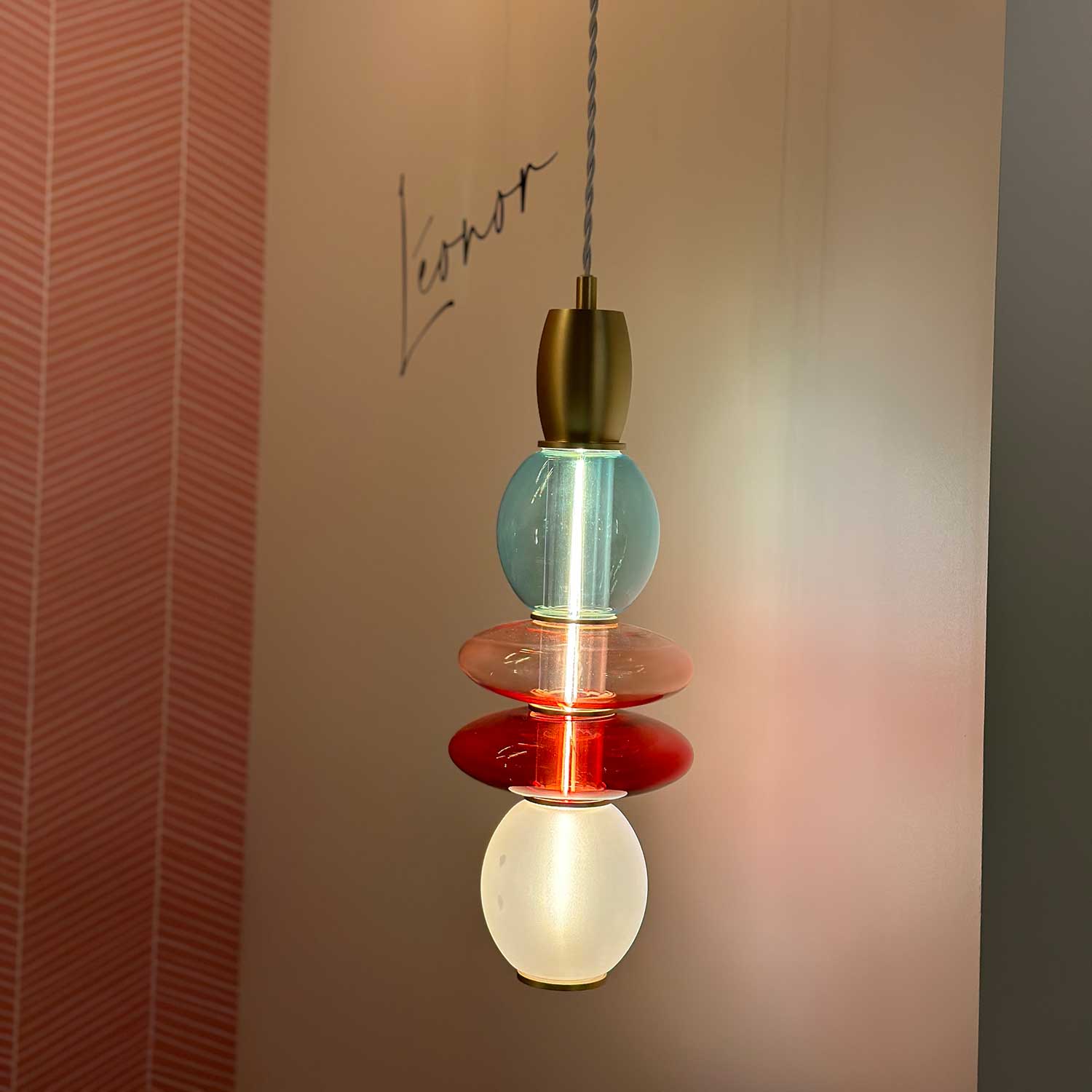 Léonor - Colored glass design LED pendant light