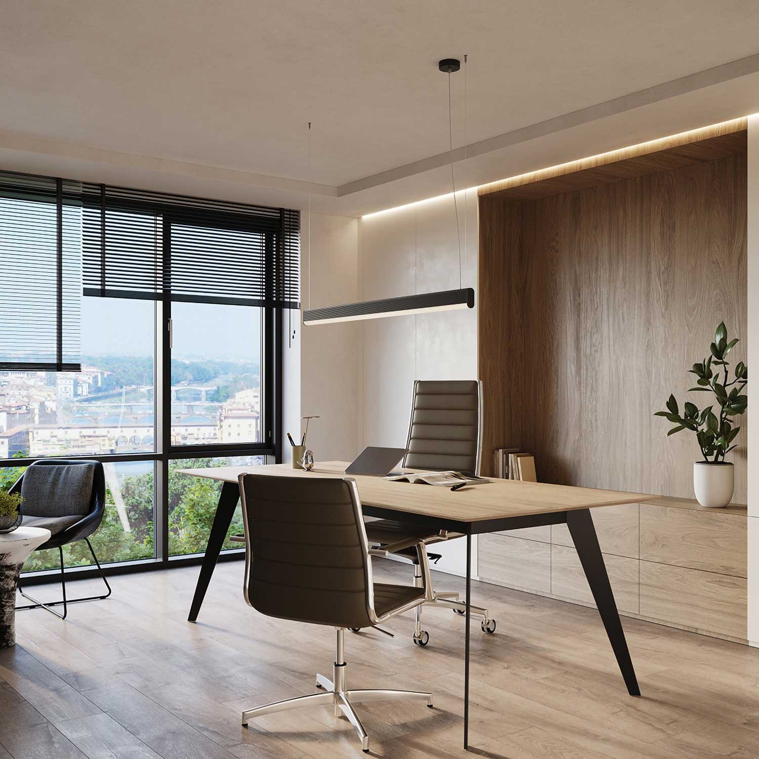 Librae - Suspension LED contemporaine pour bureaux