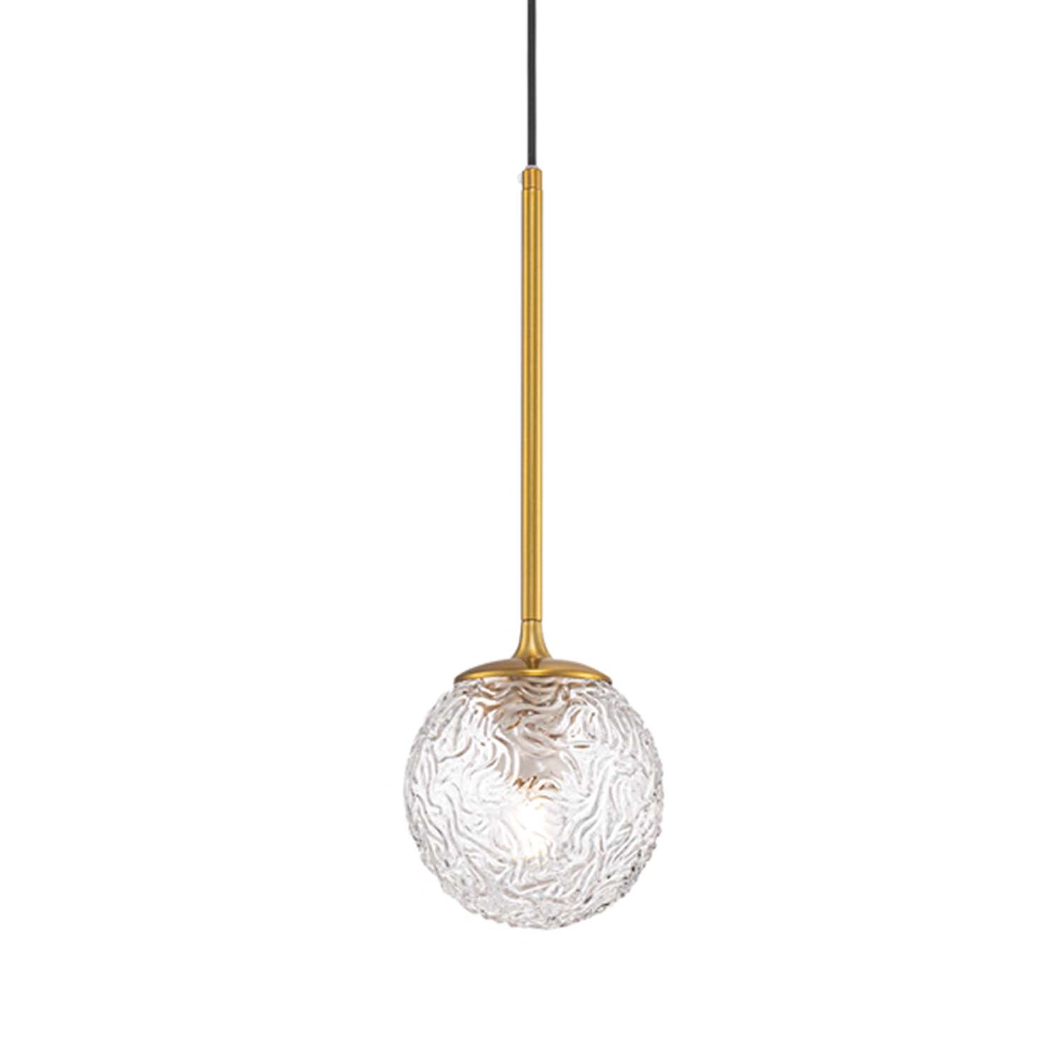LIGERO - Golden suspension in vintage transparent glass