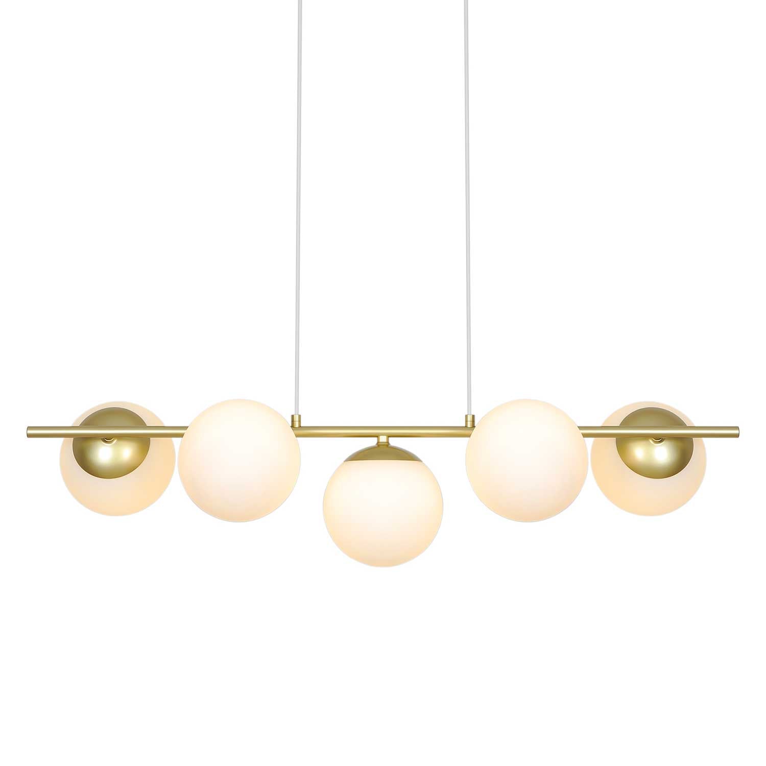 Lilly - Suspension art déco boules en verre pour salle à manger