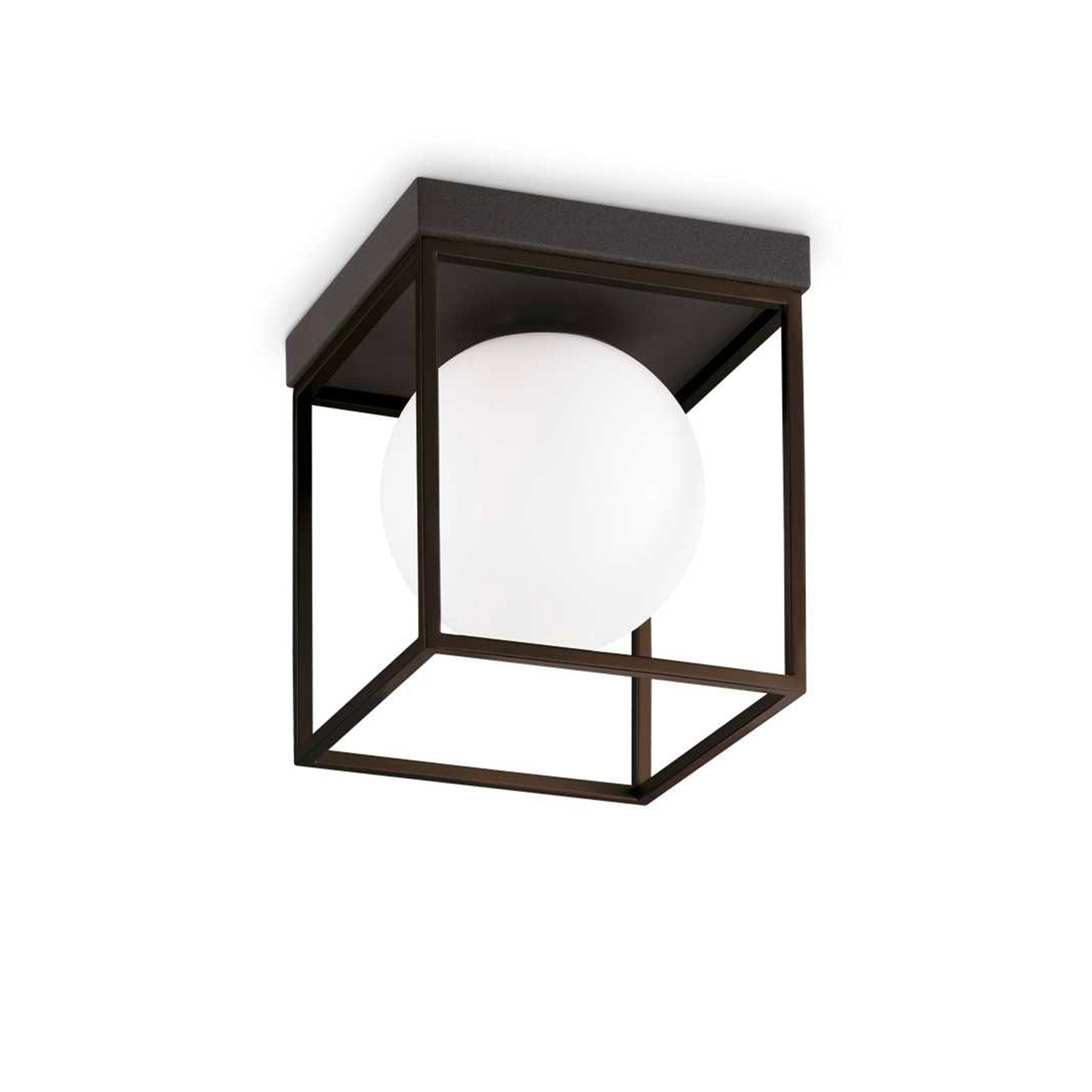 LINGOTTO - Cube ceiling light with glass globe