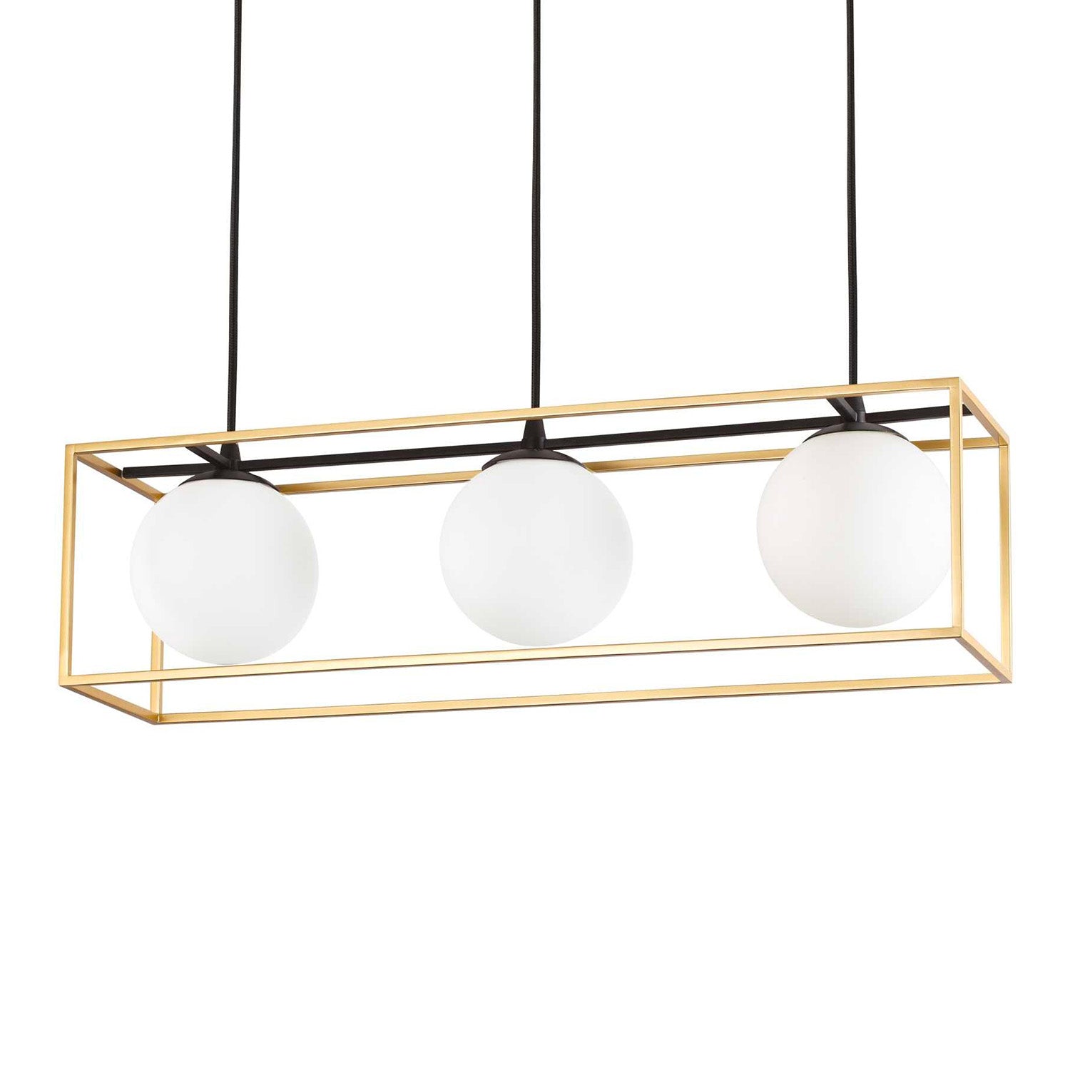 LINGOTTO - Cage pendant light with glass balls