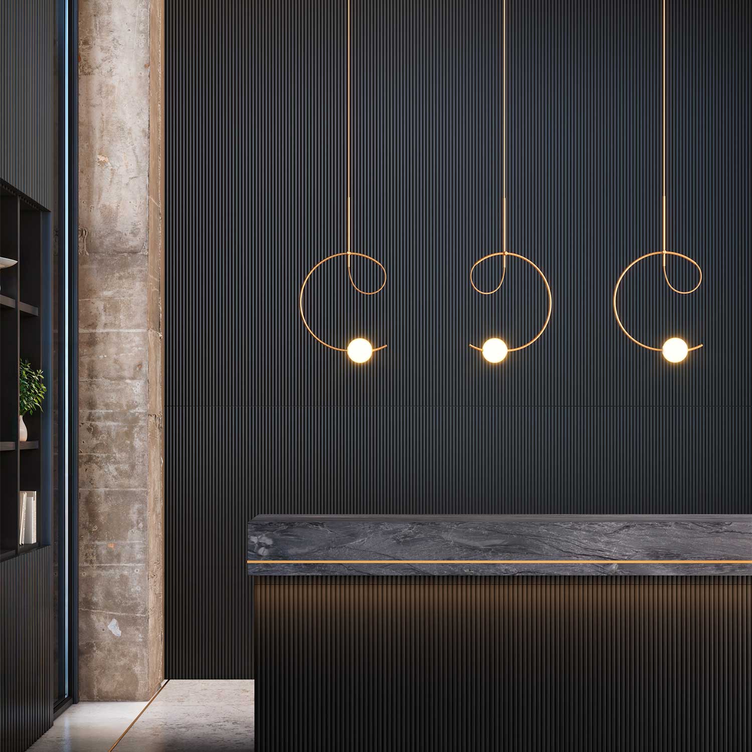Loop - Minimalist design metal pendant light for living room