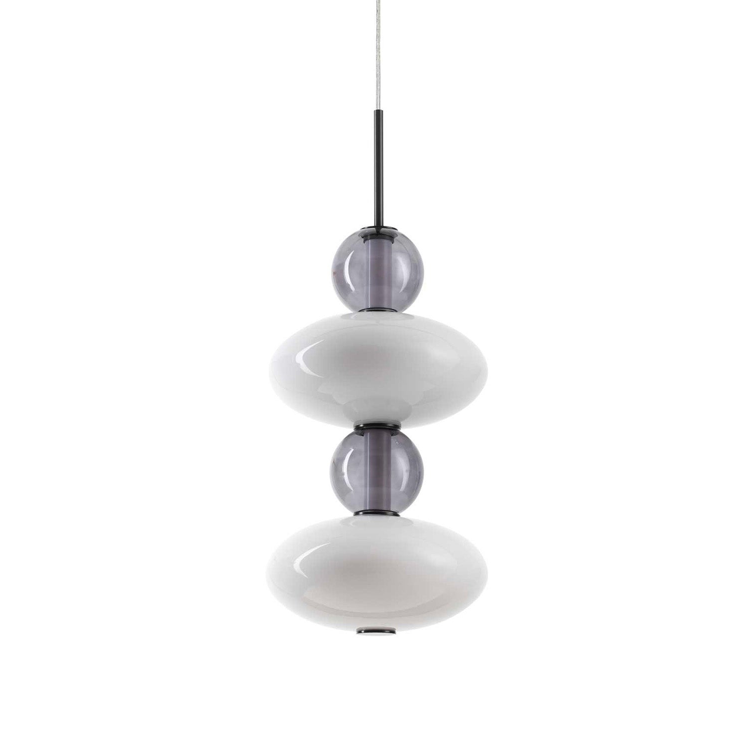 LUMIERE - Suspension tube LED design en verre soufflé