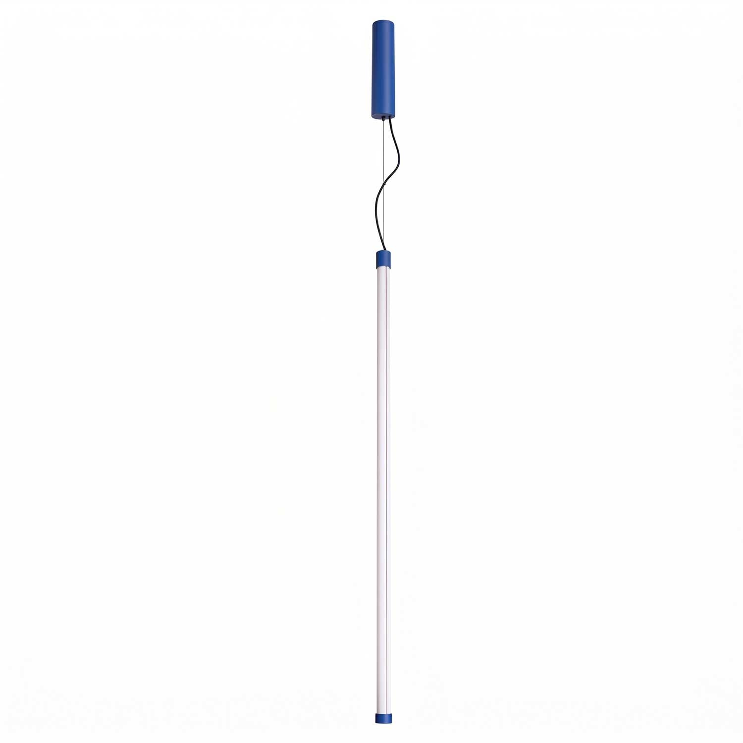 Lynx - Suspension tube LED et acier coloré pour salon moderne