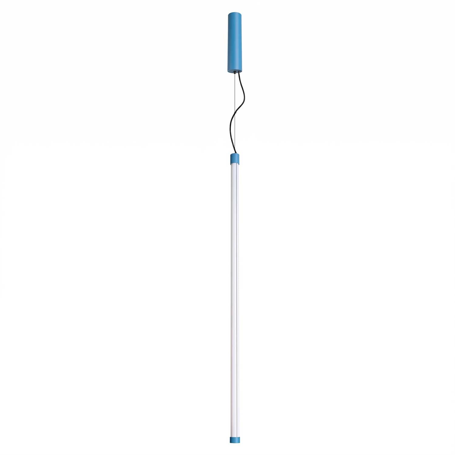 Lynx - Suspension tube LED et acier coloré pour salon moderne