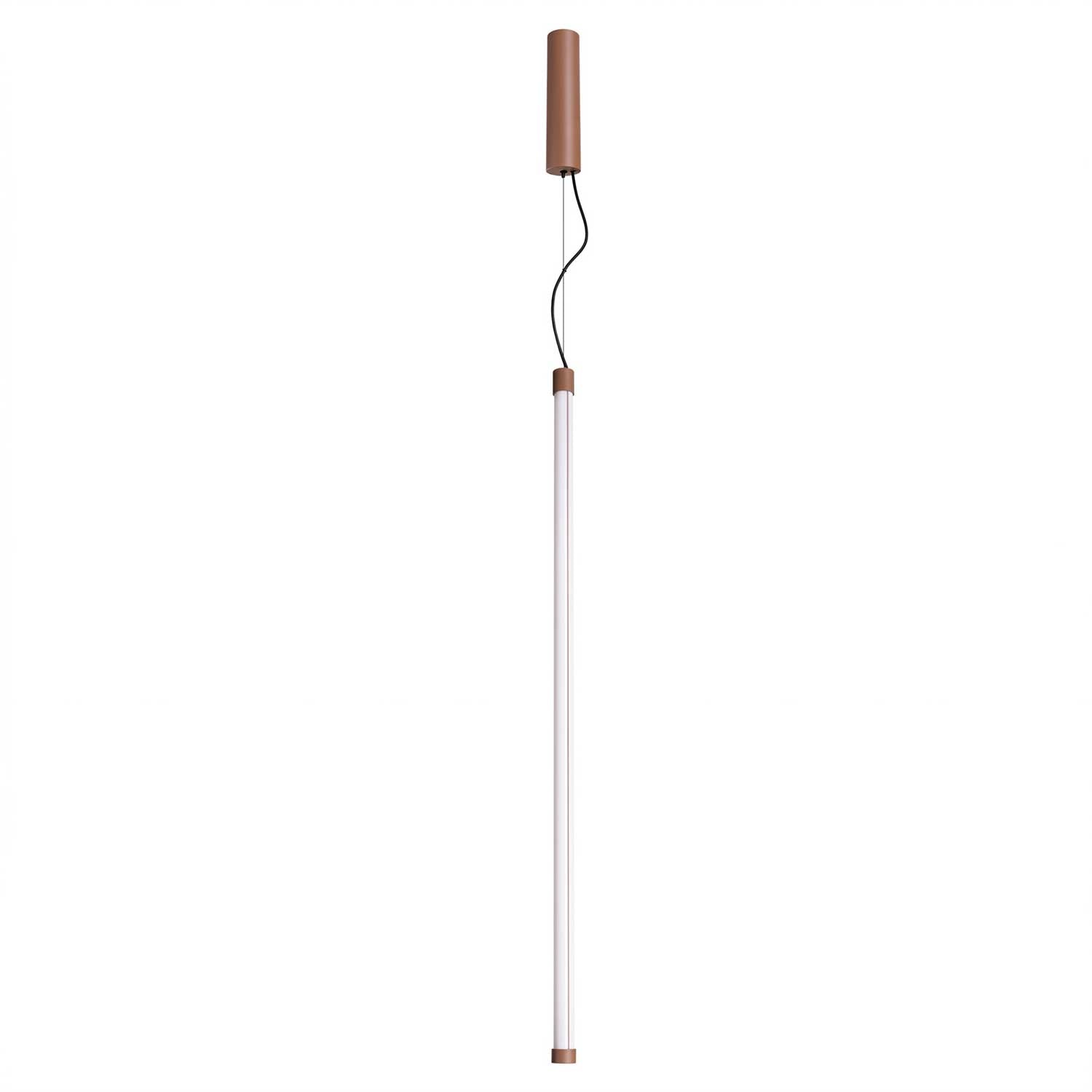 Lynx - Suspension tube LED et acier coloré pour salon moderne