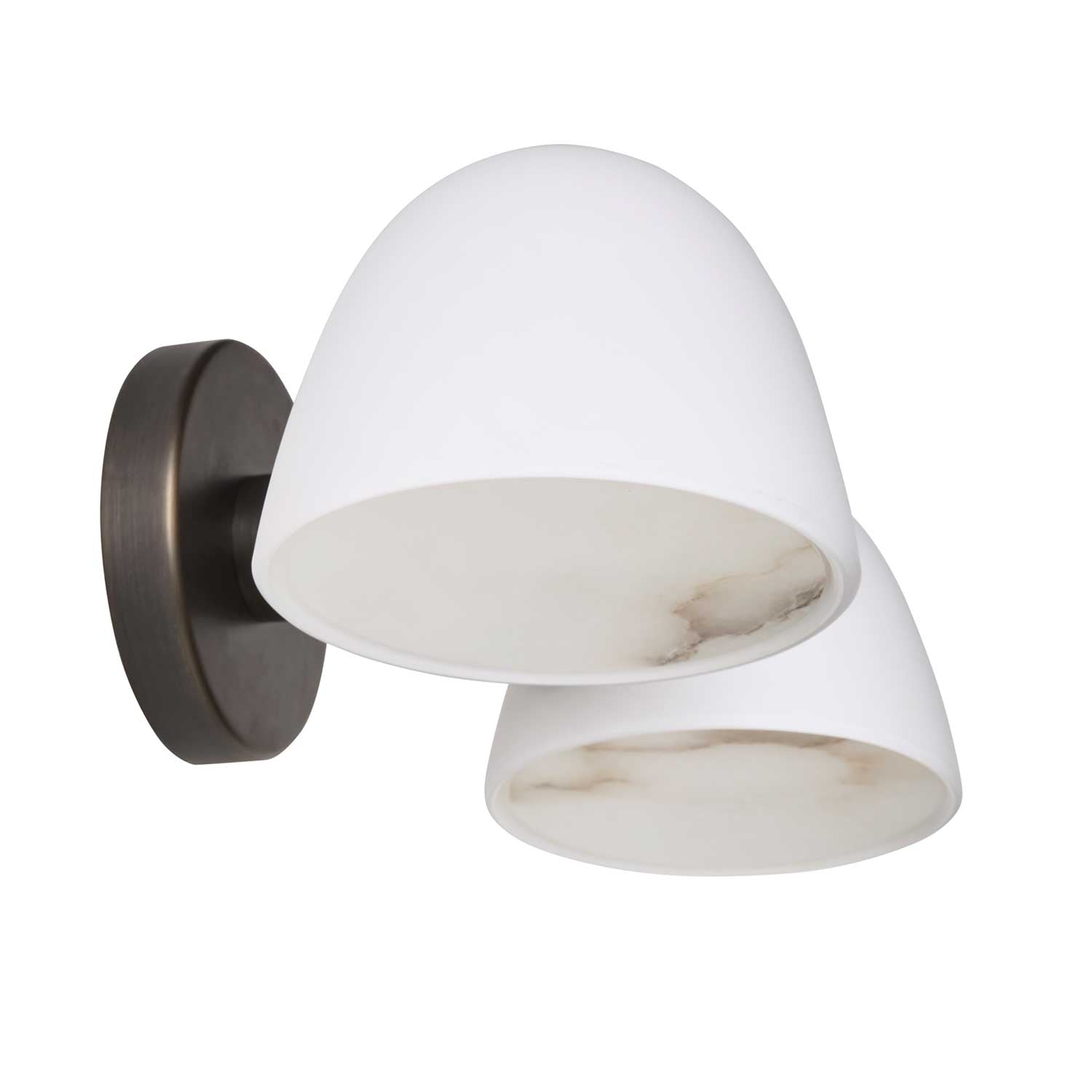 Fuse - Applique da parete design in alabastro e ottone invecchiato per soggiorno