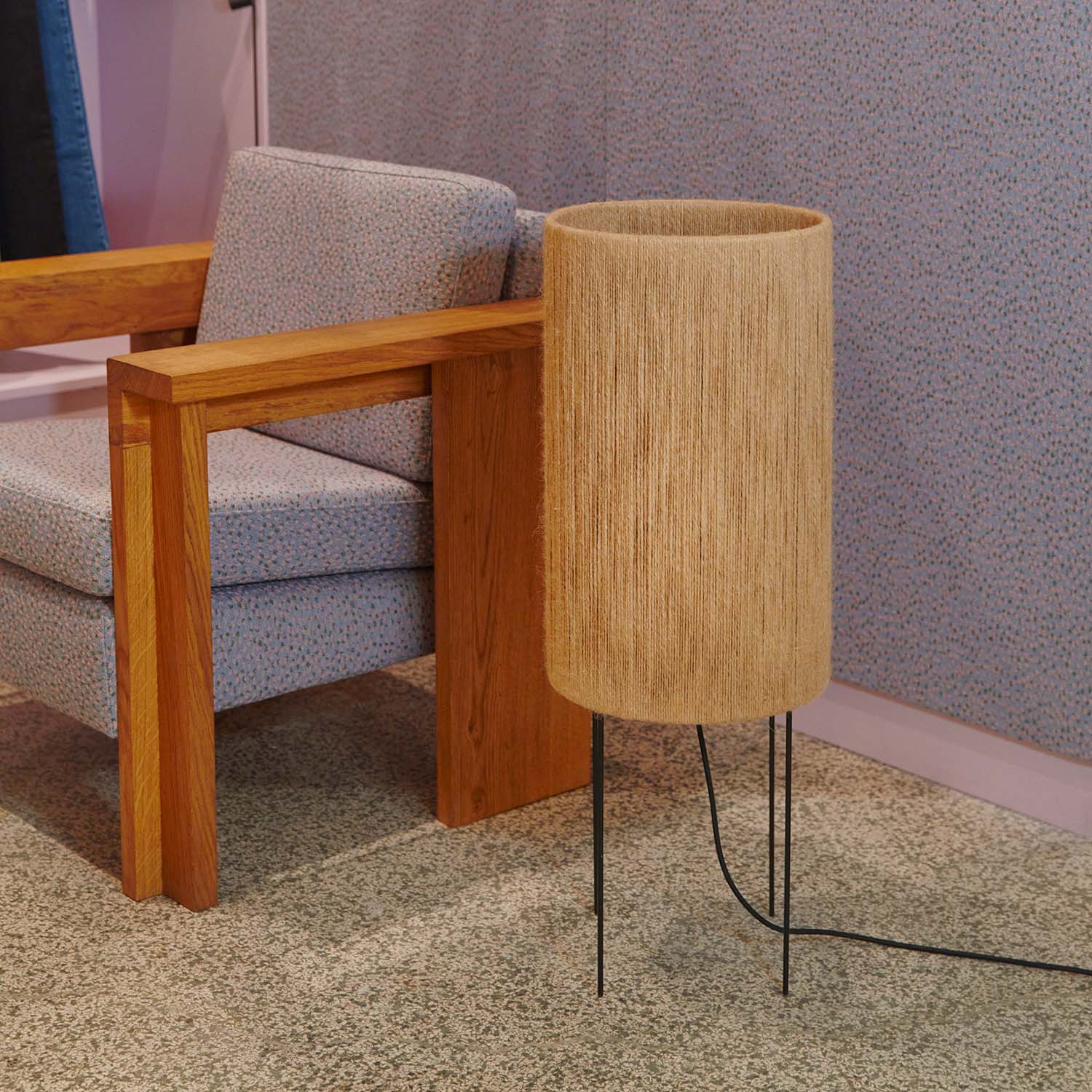 RO - Stehlampe aus Jutegarn Wohnzimmer Boheme