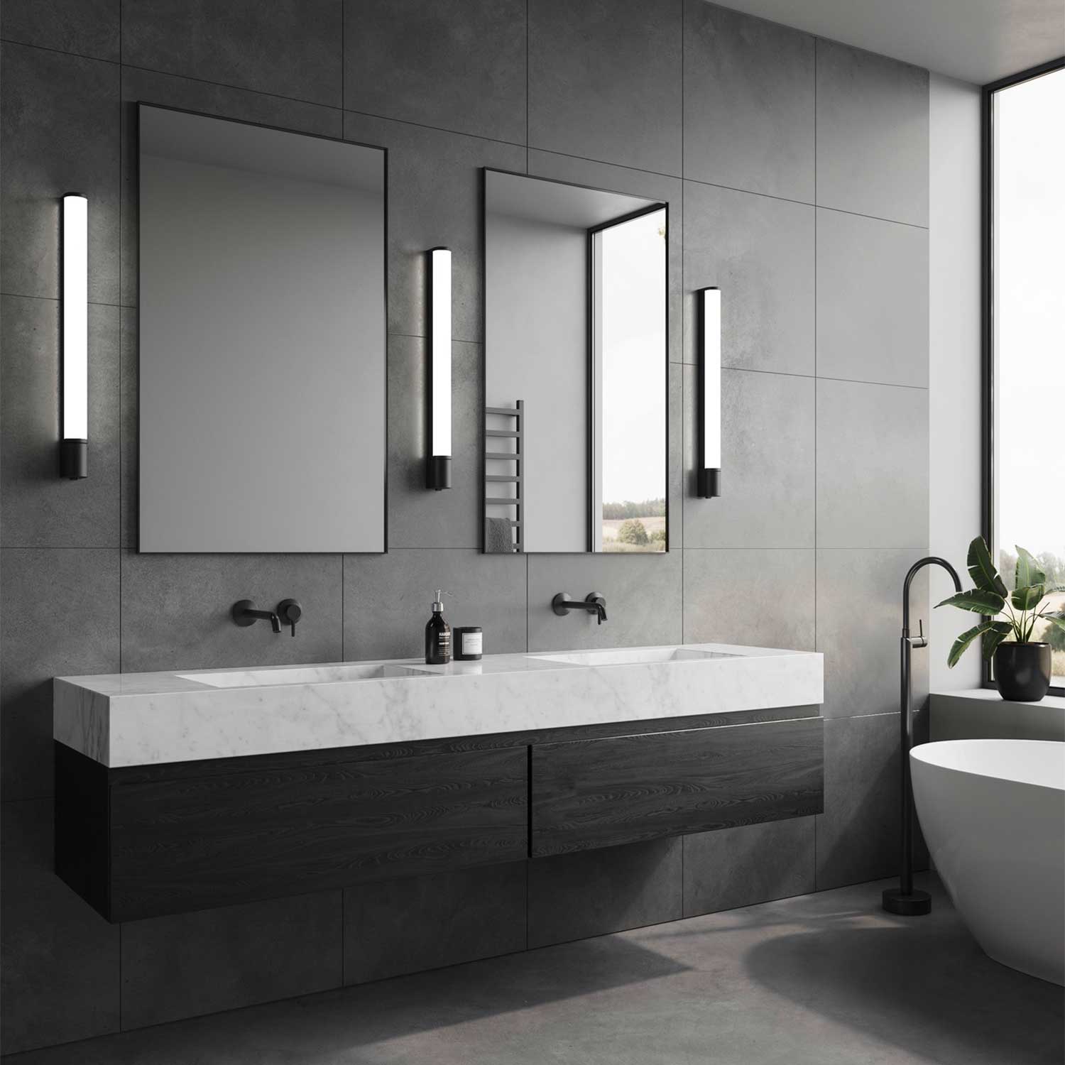 Malaika - Applique murale tube LED pour salle de bain