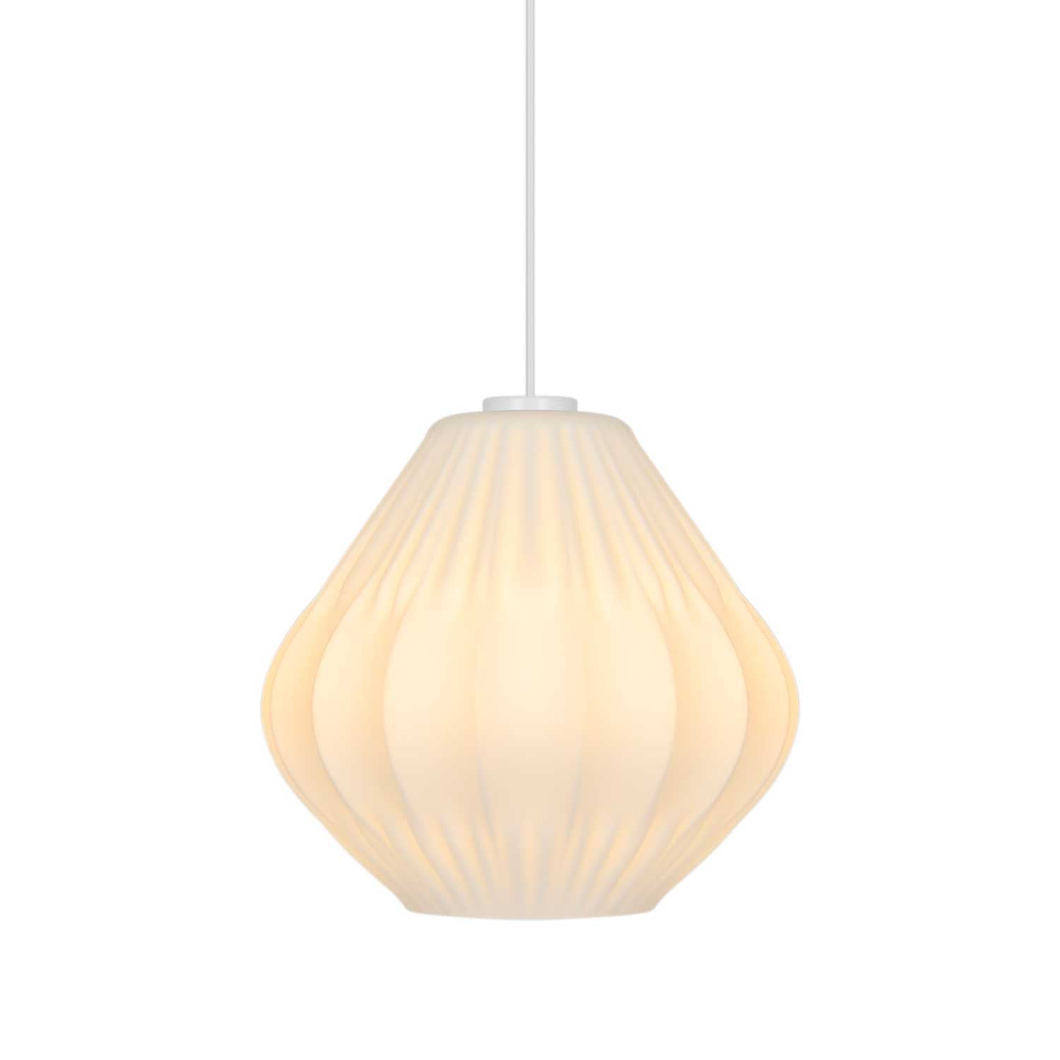 Maluca - Suspension en verre blanc design vintage