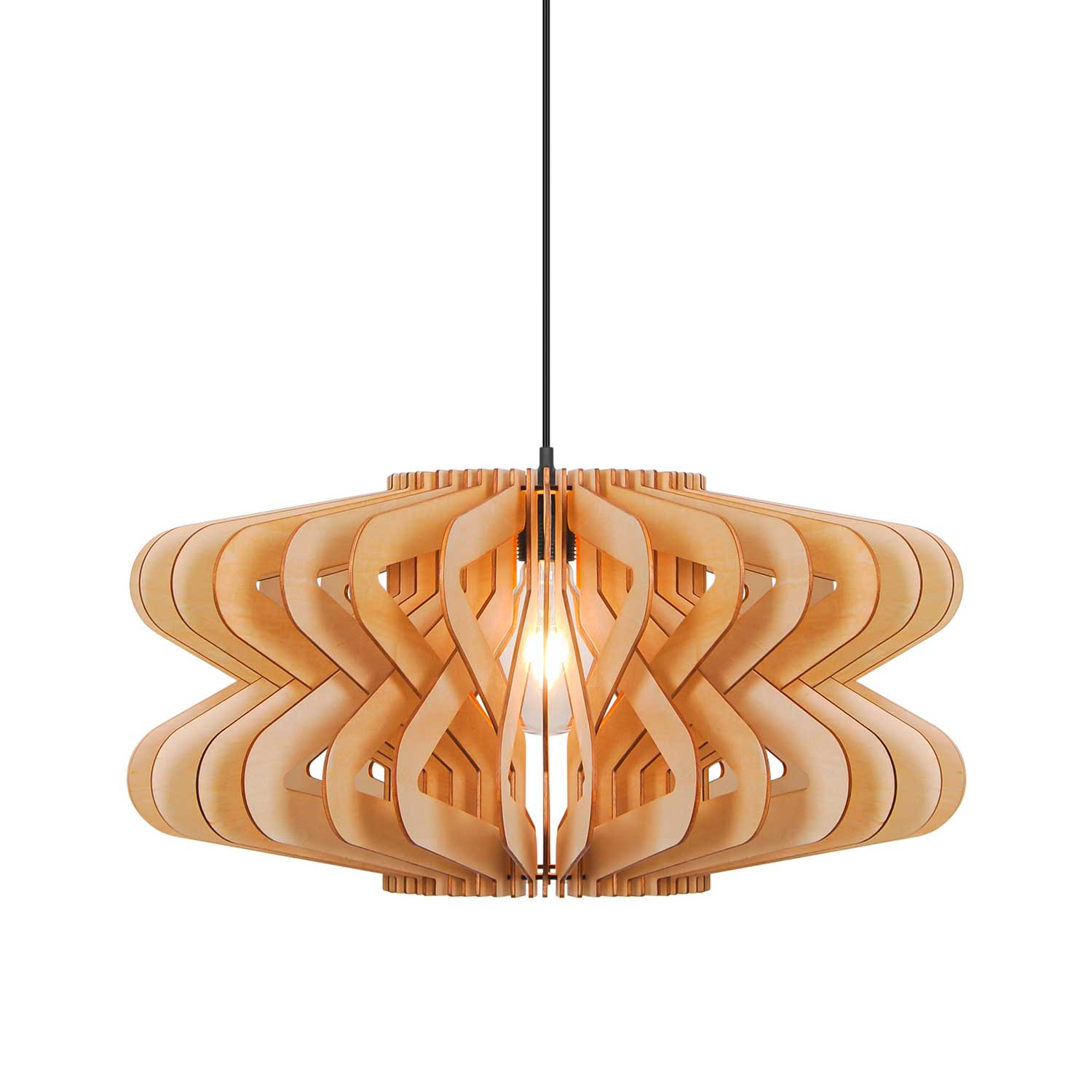 Manago - Suspension en lattes de bois design pour salon