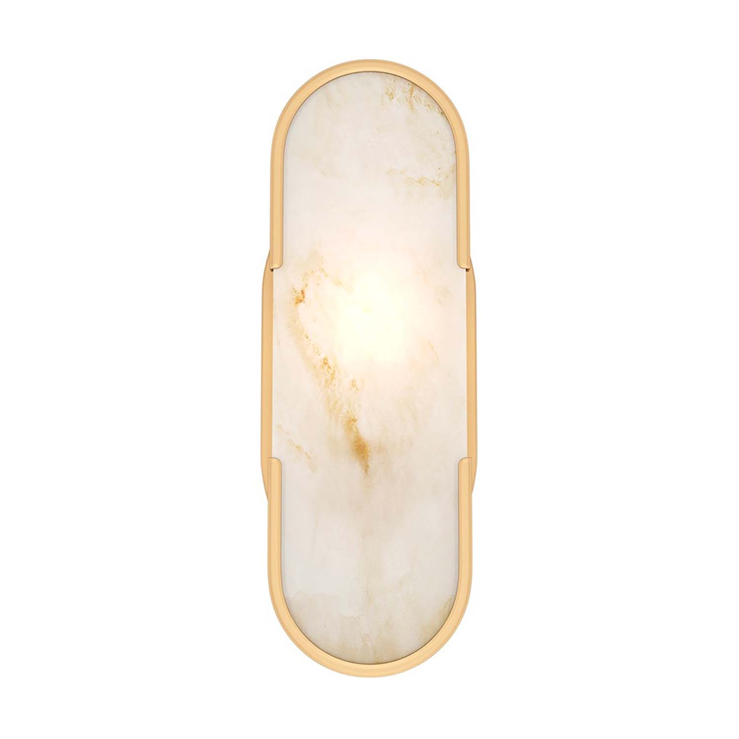 MARMO - Aplique de pared en metal dorado efecto latón y mármol