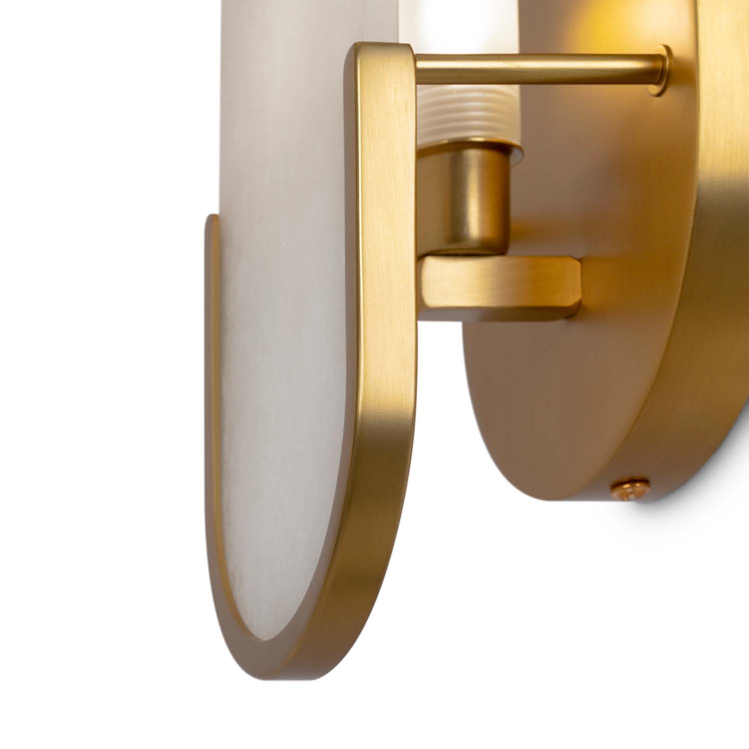 MARMO - Wall sconce in golden metal with brass effect and marble