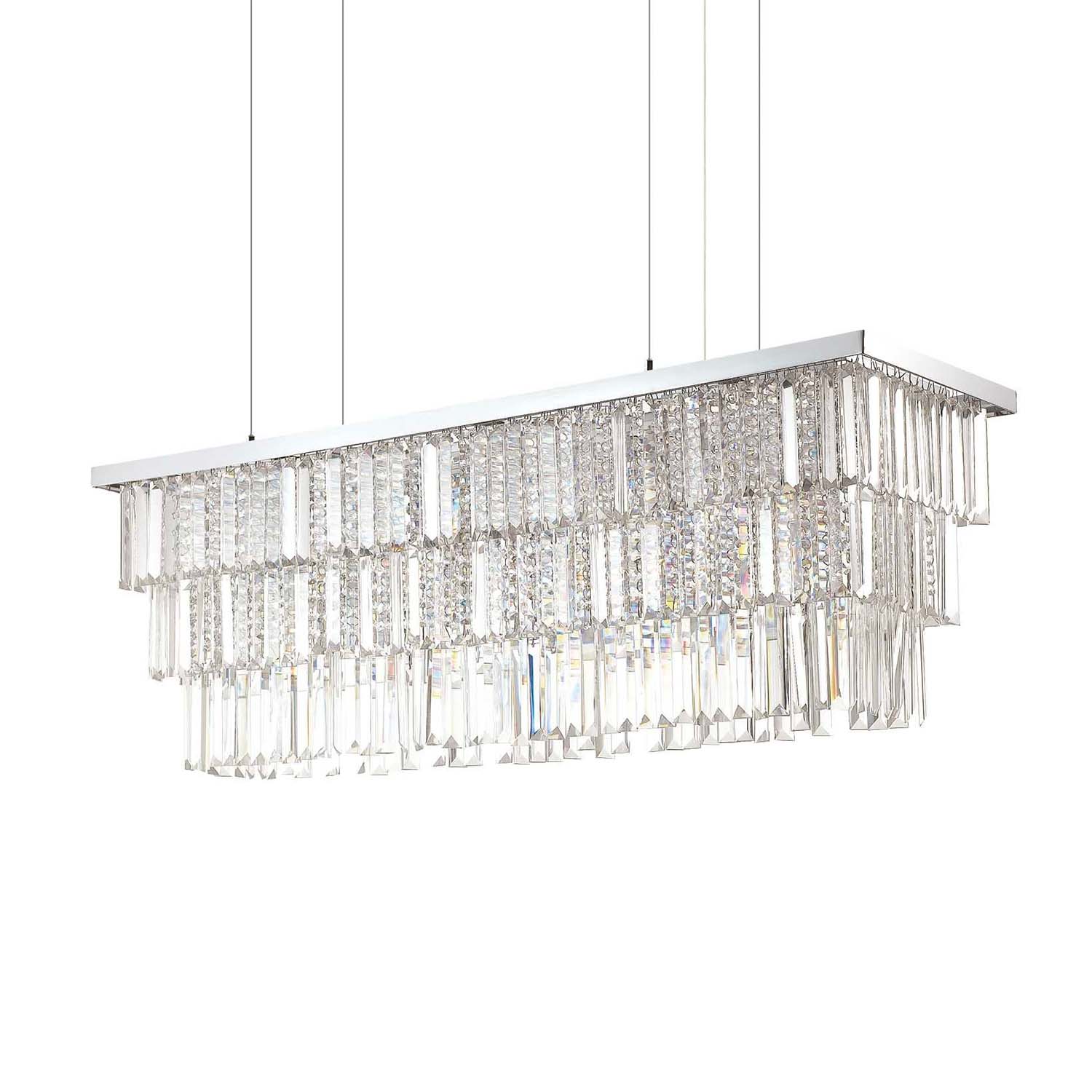 MARTINEZ - Gran candelabro rectangular de cristal
