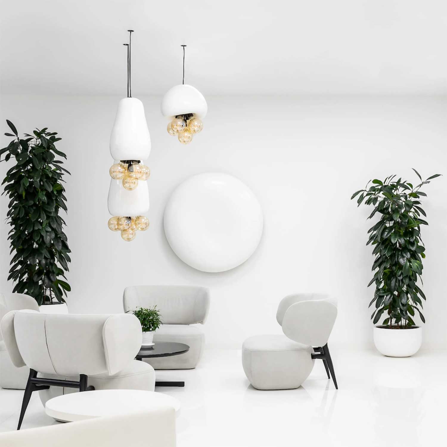 MEDUSA - Wabi-sabi chandelier with designer bulbs