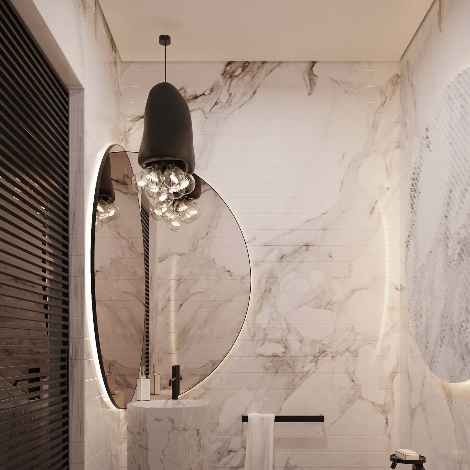 MEDUSA - Wabi-sabi chandelier with designer bulbs