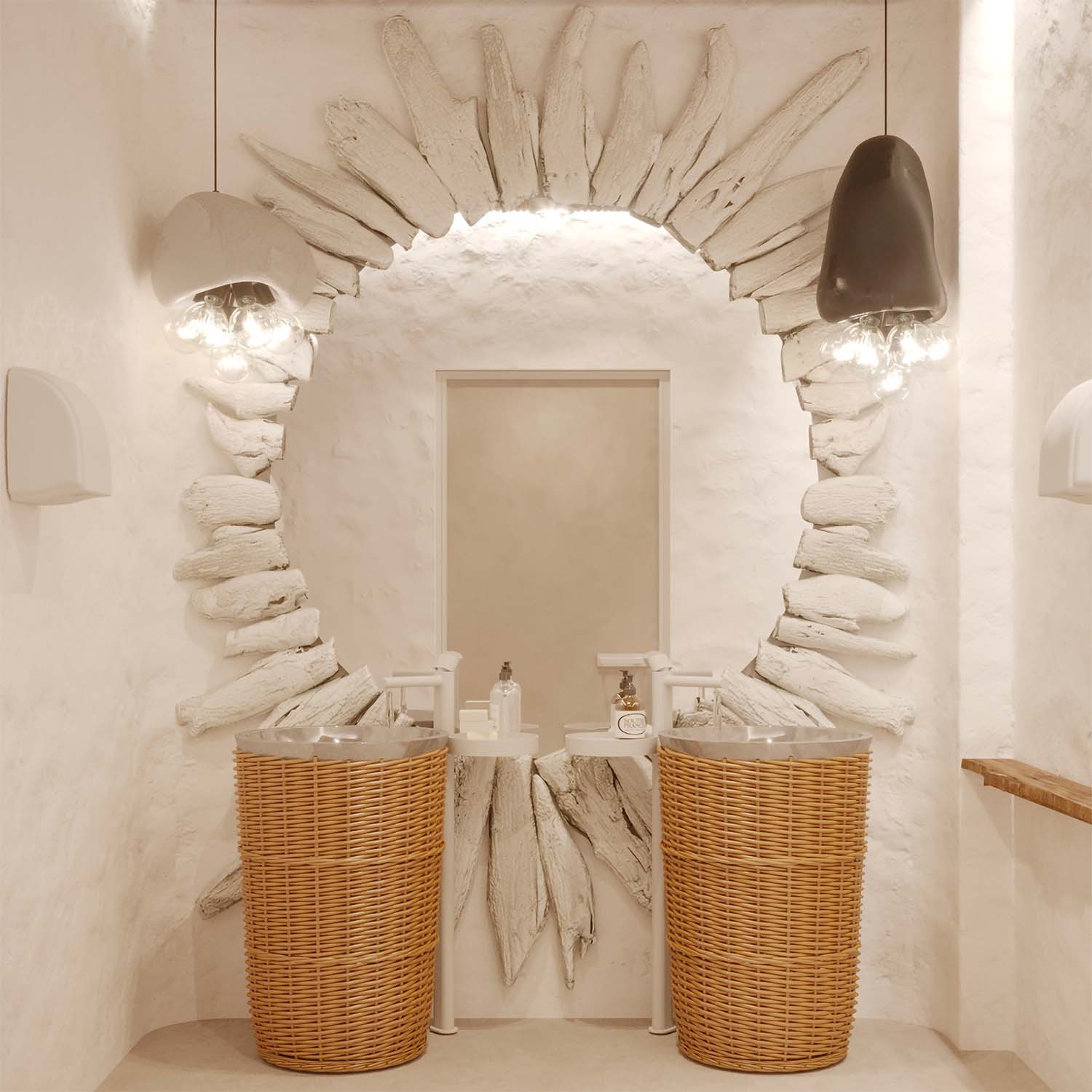 MEDUSA - Wabi-sabi chandelier with designer bulbs