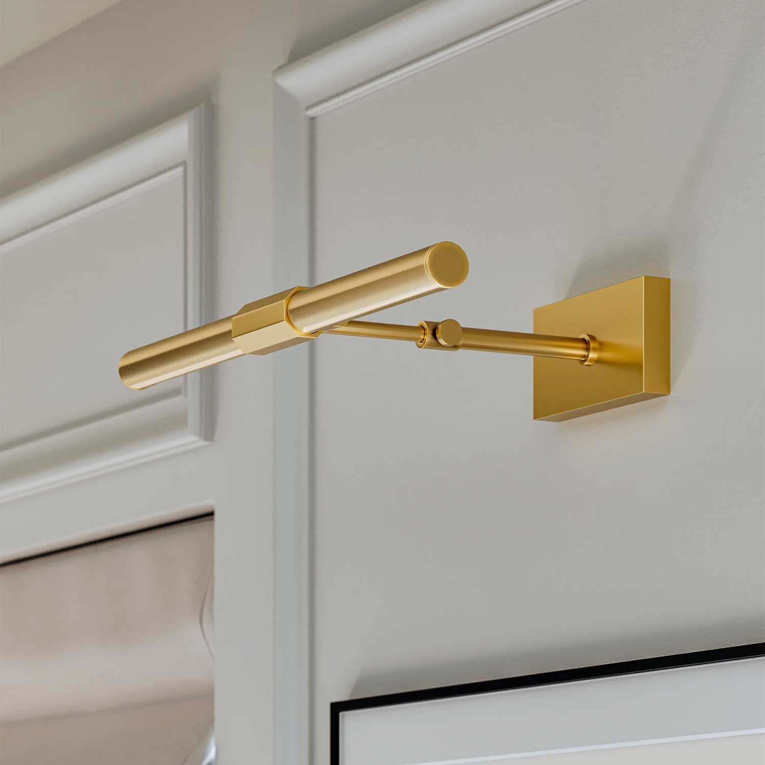 Melbourne - Applique murale LED acier doré pour éclairage tableaux