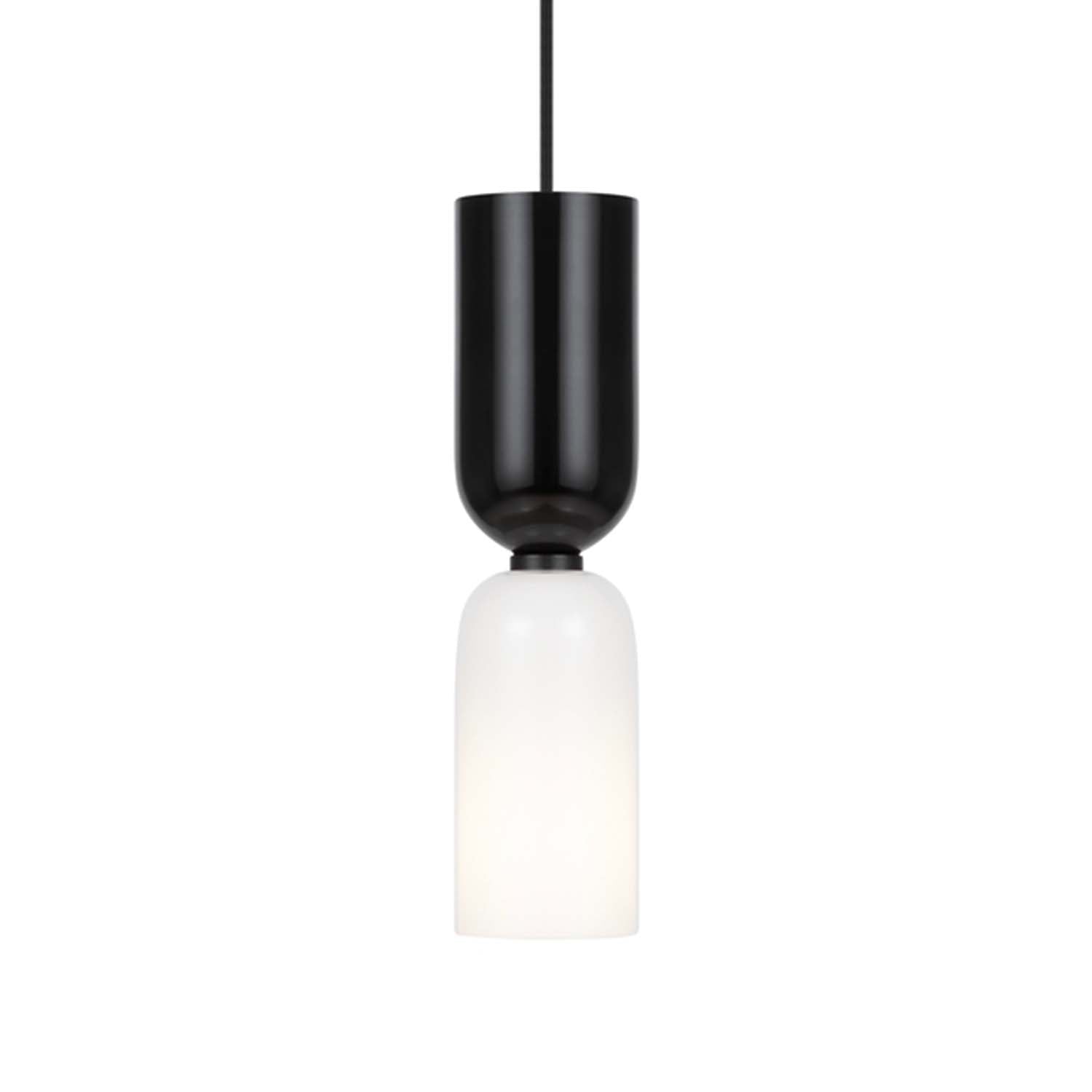 MEMORY - Two-tone design pendant light in steel and glass