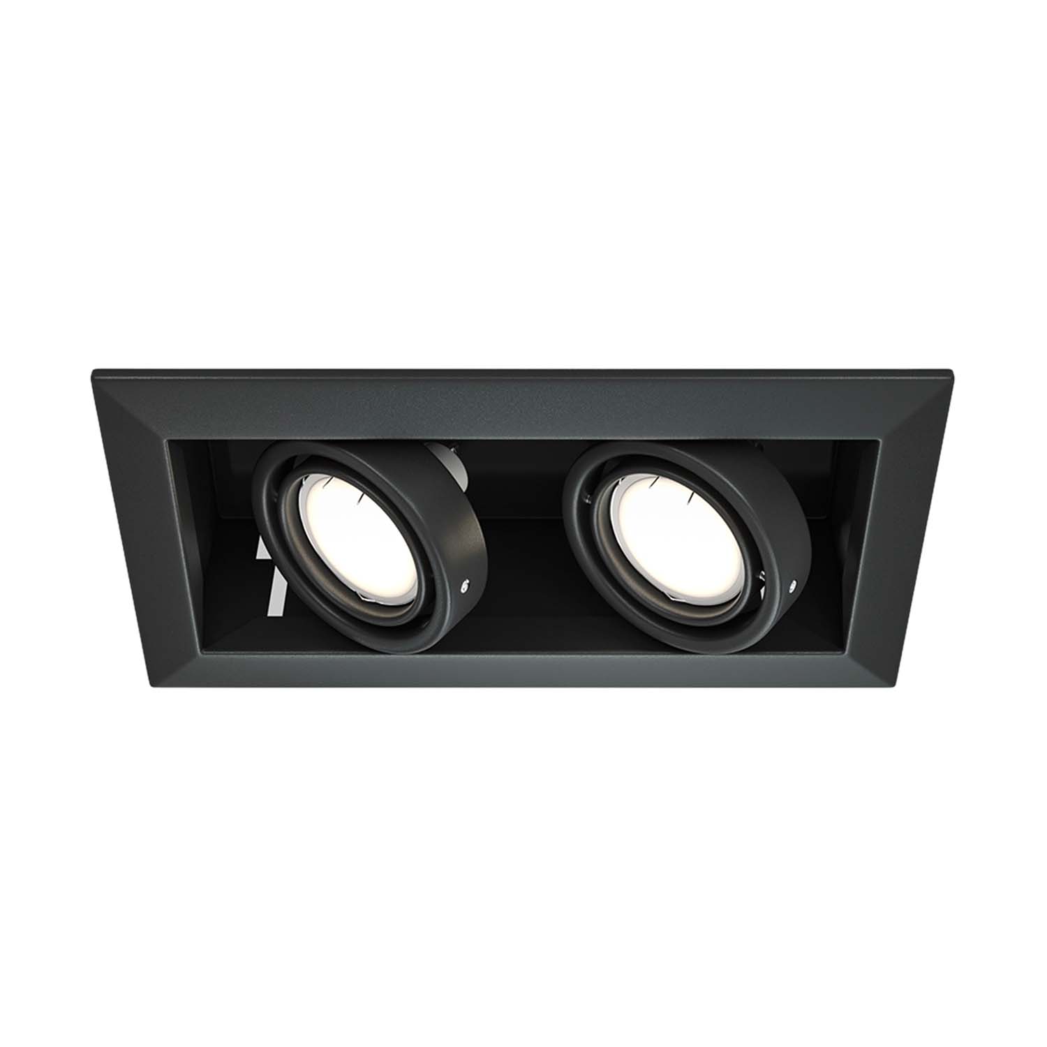 METAL MODERN - Doppelter quadratischer Spot schwarz oder weiß, drehbar, Design