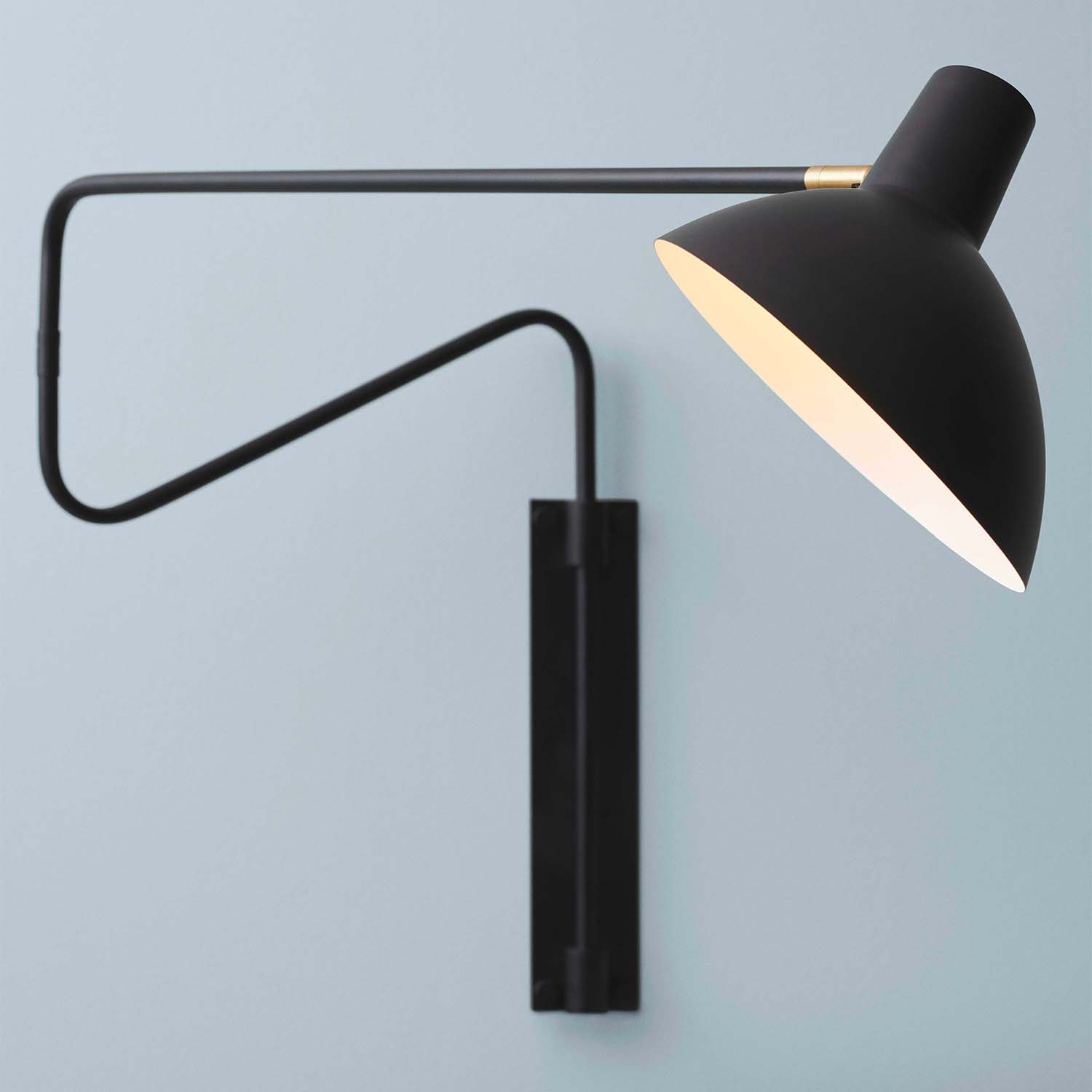 METROPOLE - Adjustable wall sconce in black metal