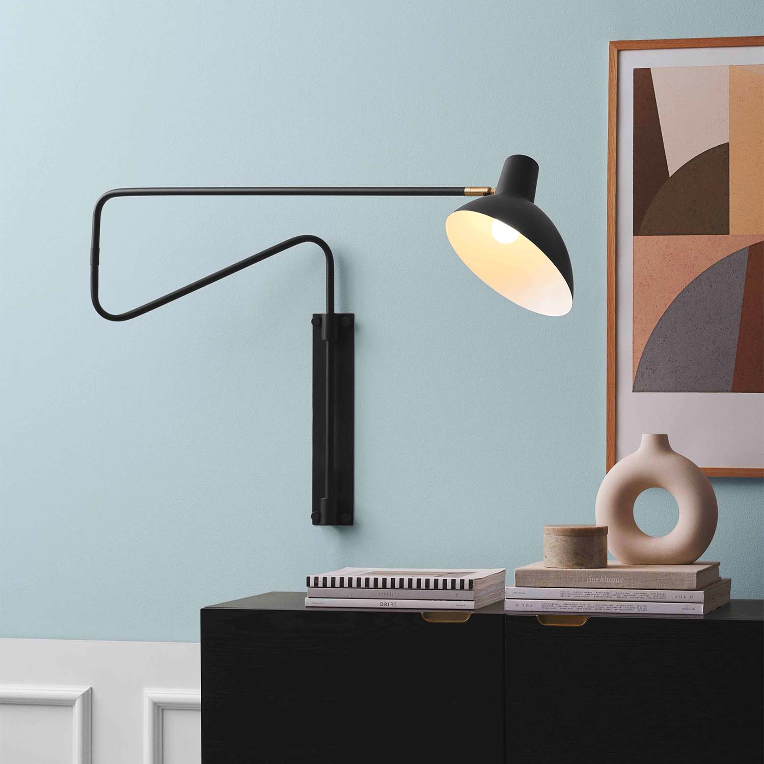 METROPOLE - Applique murale orientable en métal noir