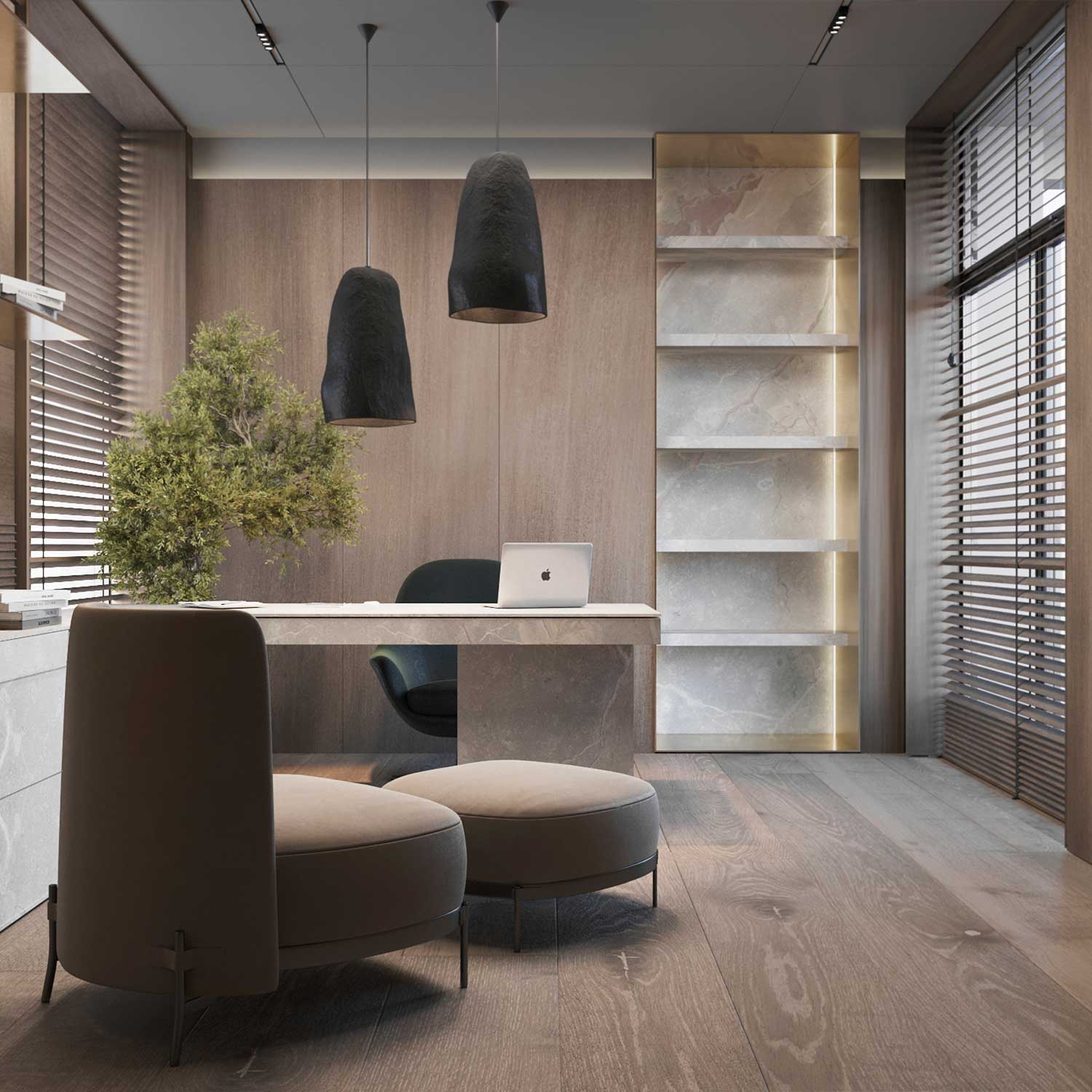 MIATA - Lustre design organique en céramique pour salon
