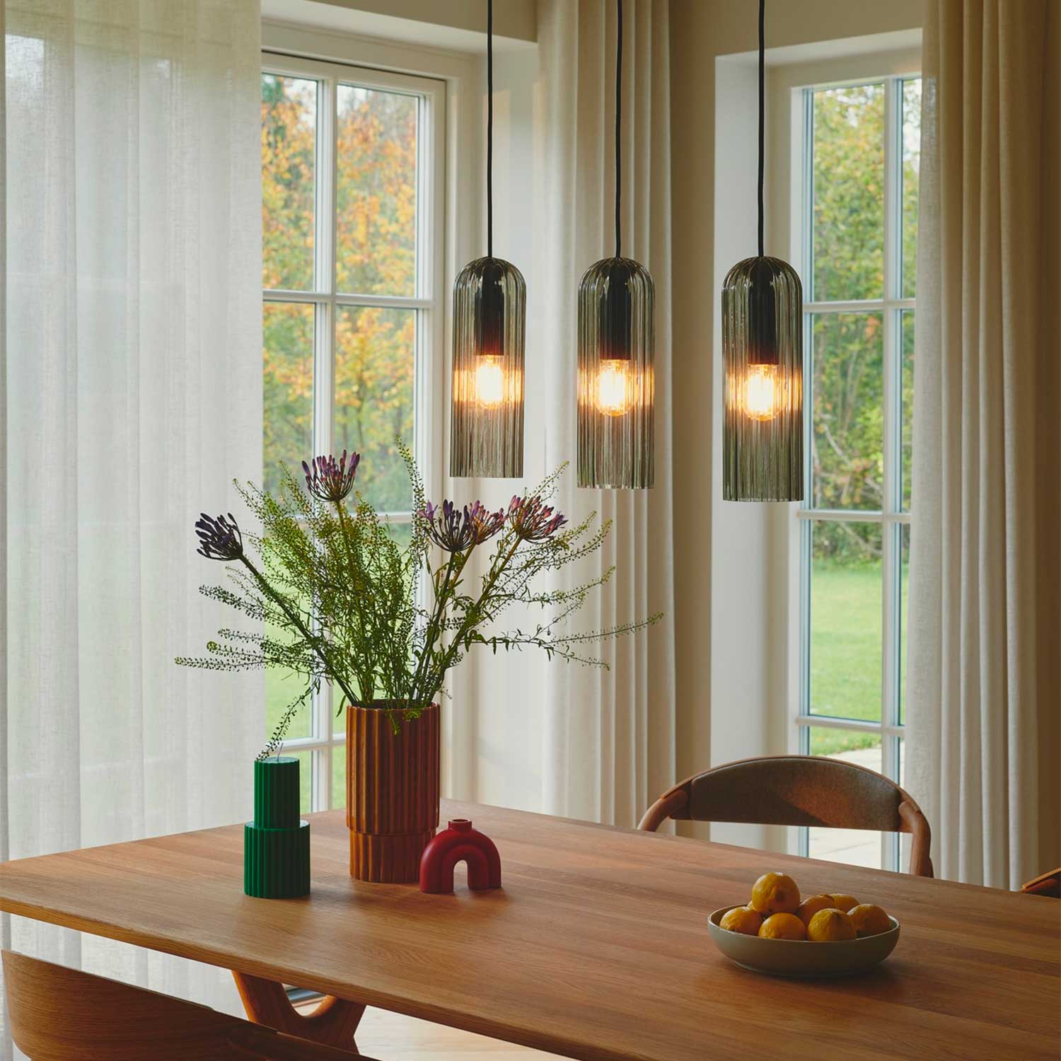 Miella - Lustre salle à manger en verre style moderne