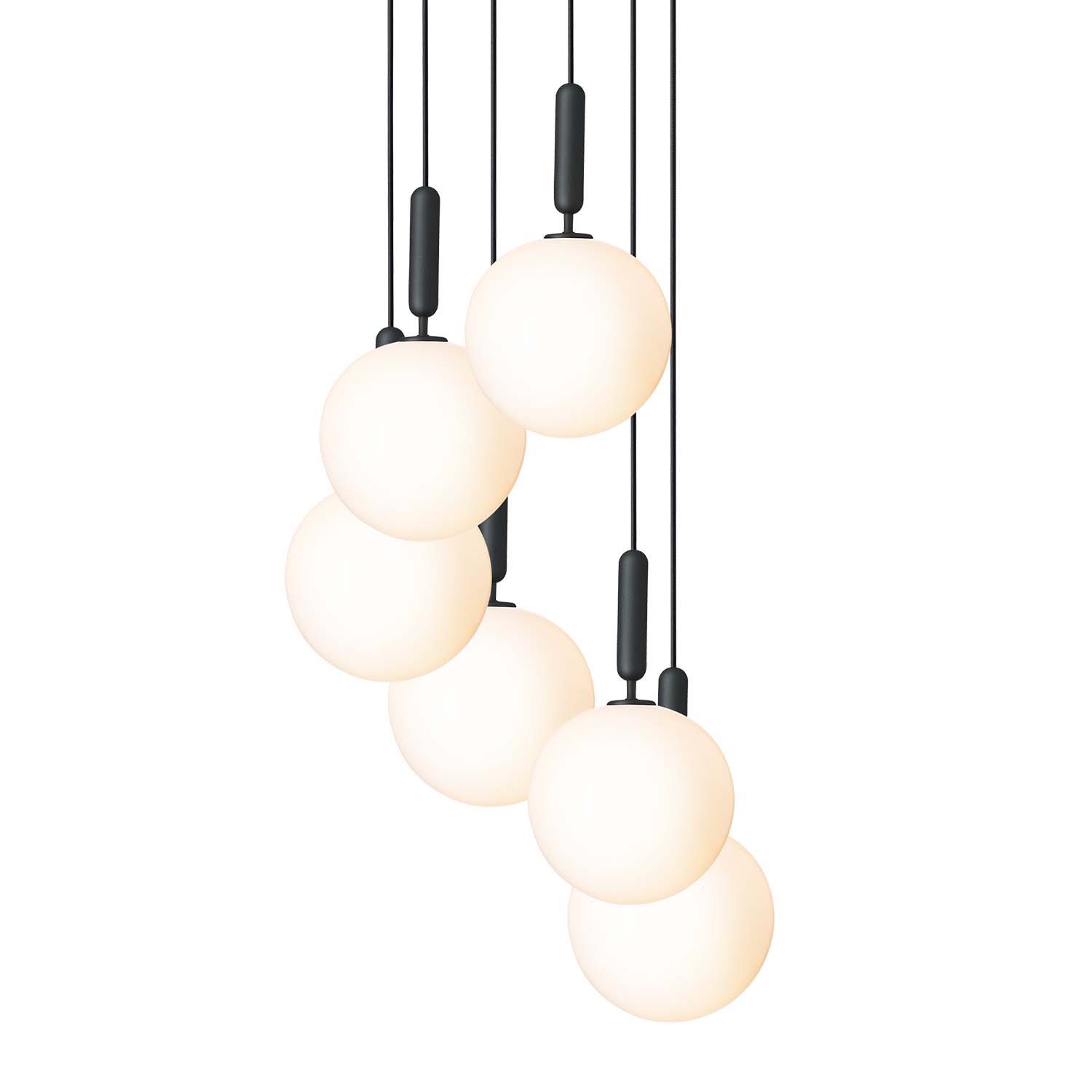 MIIRA 6 Opal - Gran candelabro elegante de alta gama, bajada de escalera