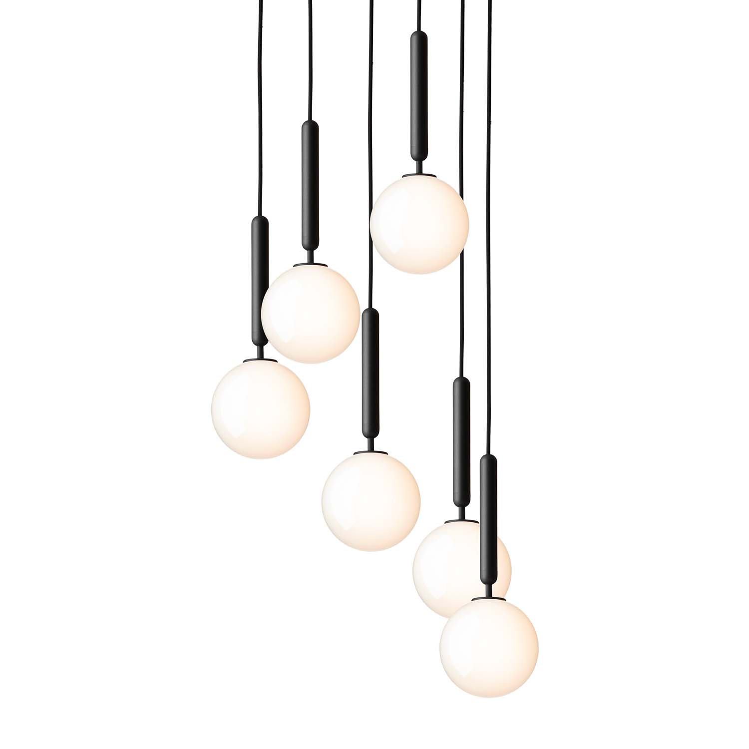 MIIRA 6 Opal - Gran candelabro elegante de alta gama, bajada de escalera