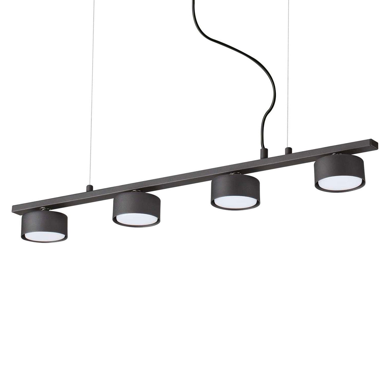 MINOR LINEAR - Schwarze lineare Aluminium-Hängeleuchte mit Spots