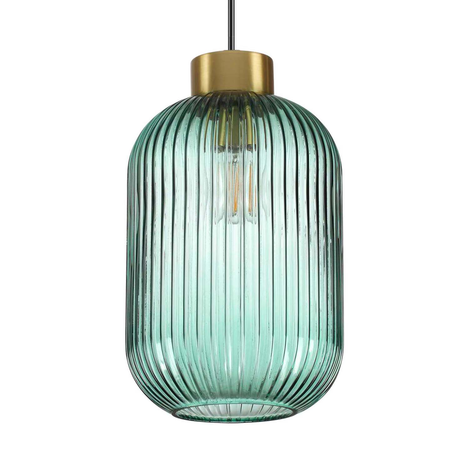 MINT - Suspension art déco en verre gris ou vert