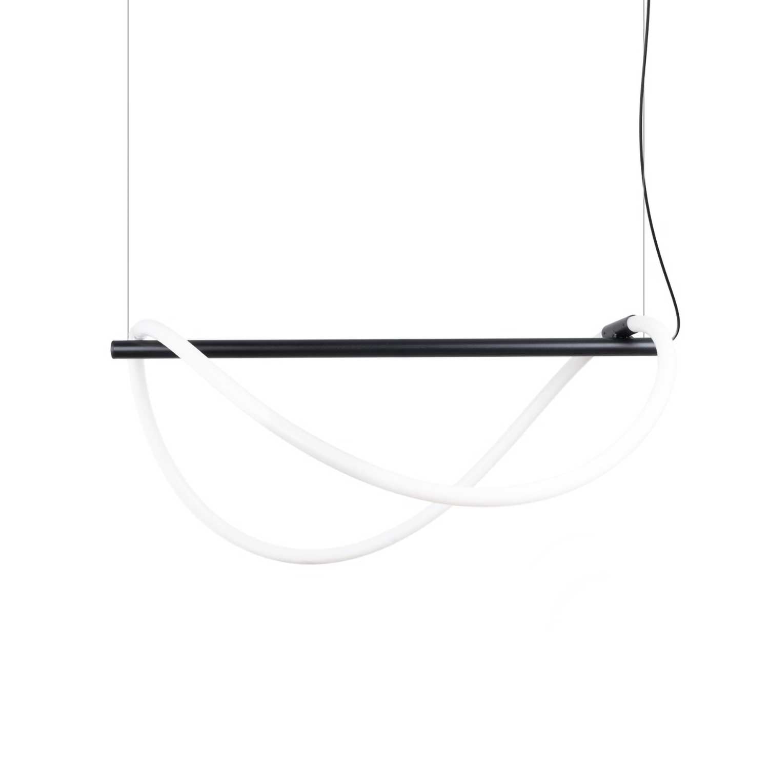 Mira - Modern black steel LED tube pendant light