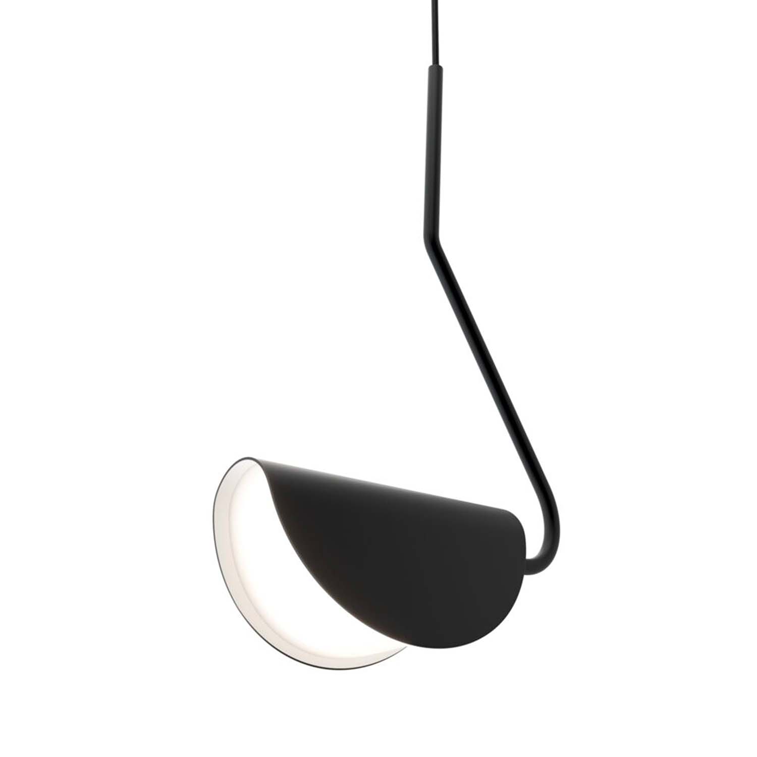 MOLLIS - Black pendant light, modern and design leaf shape