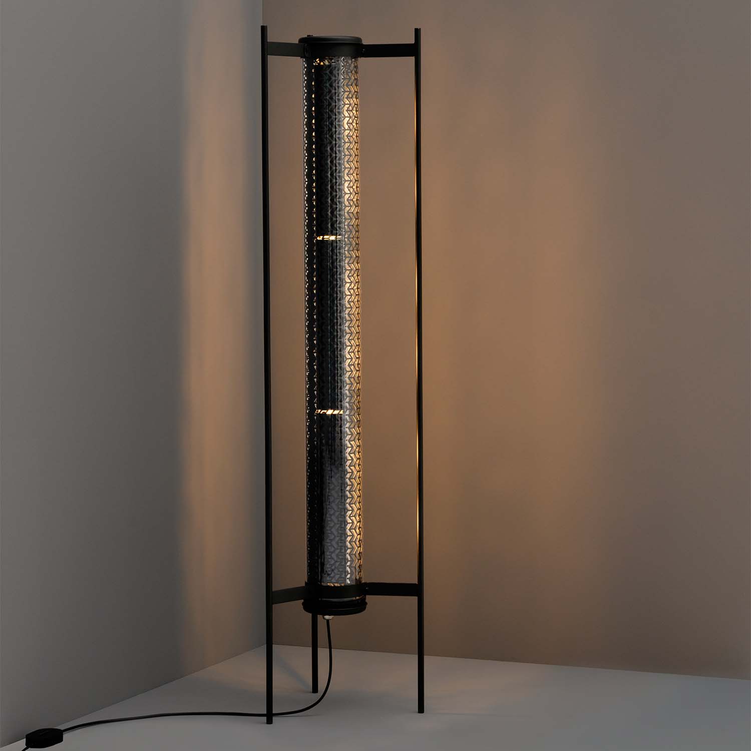MONCEAU - Design glass tube floor lamp for living room