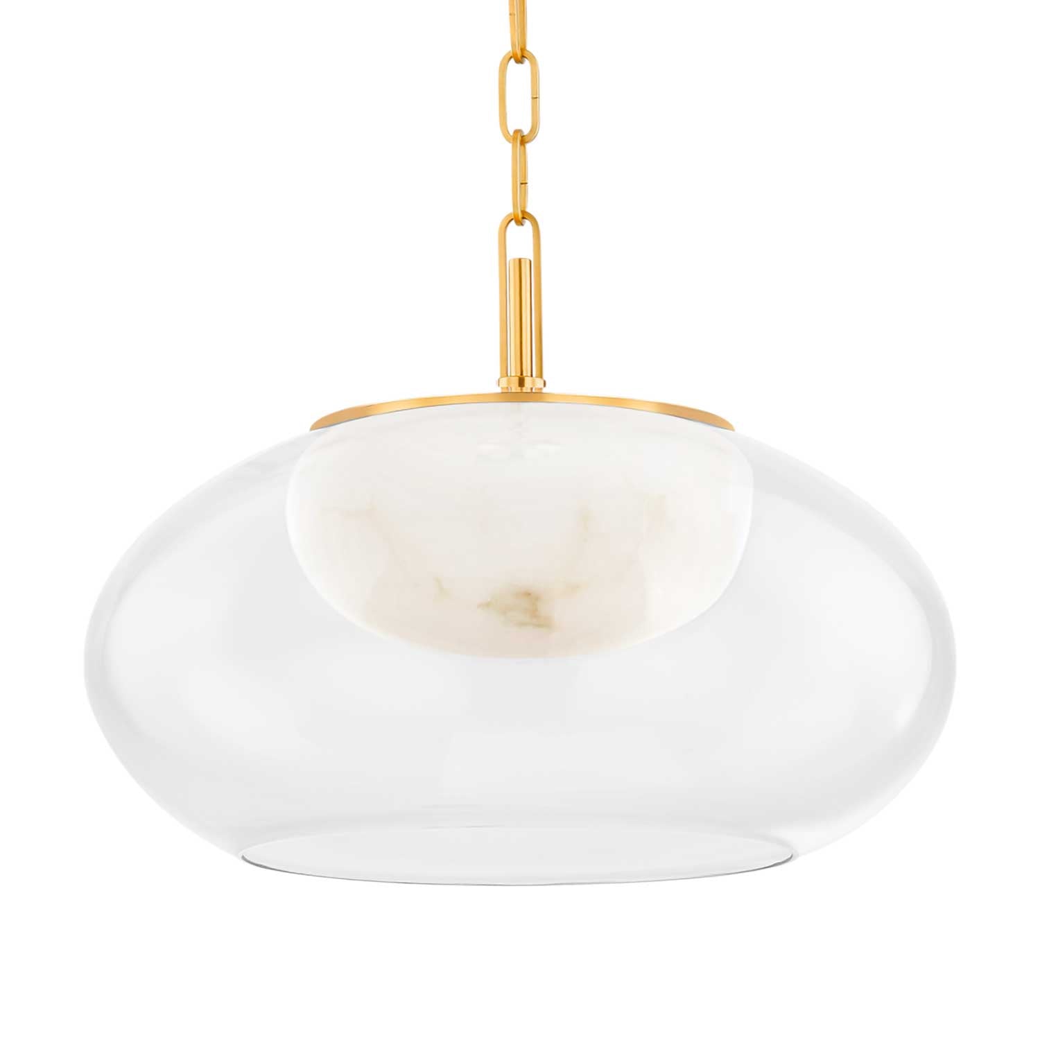 Moore - Suspension LED en verre et albâtre pour cuisine contemporaine