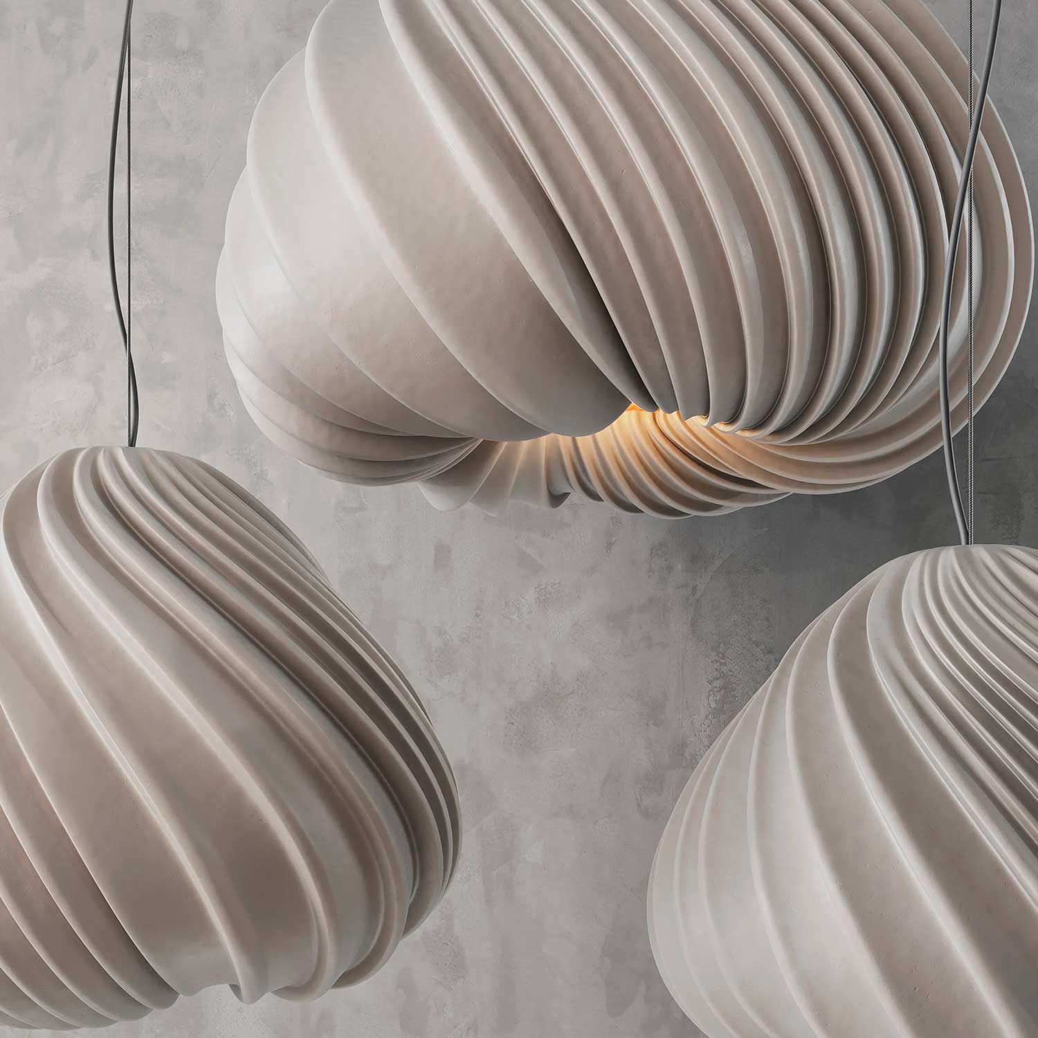 MUSHLYA - Spiral ceramic design chandelier for living room