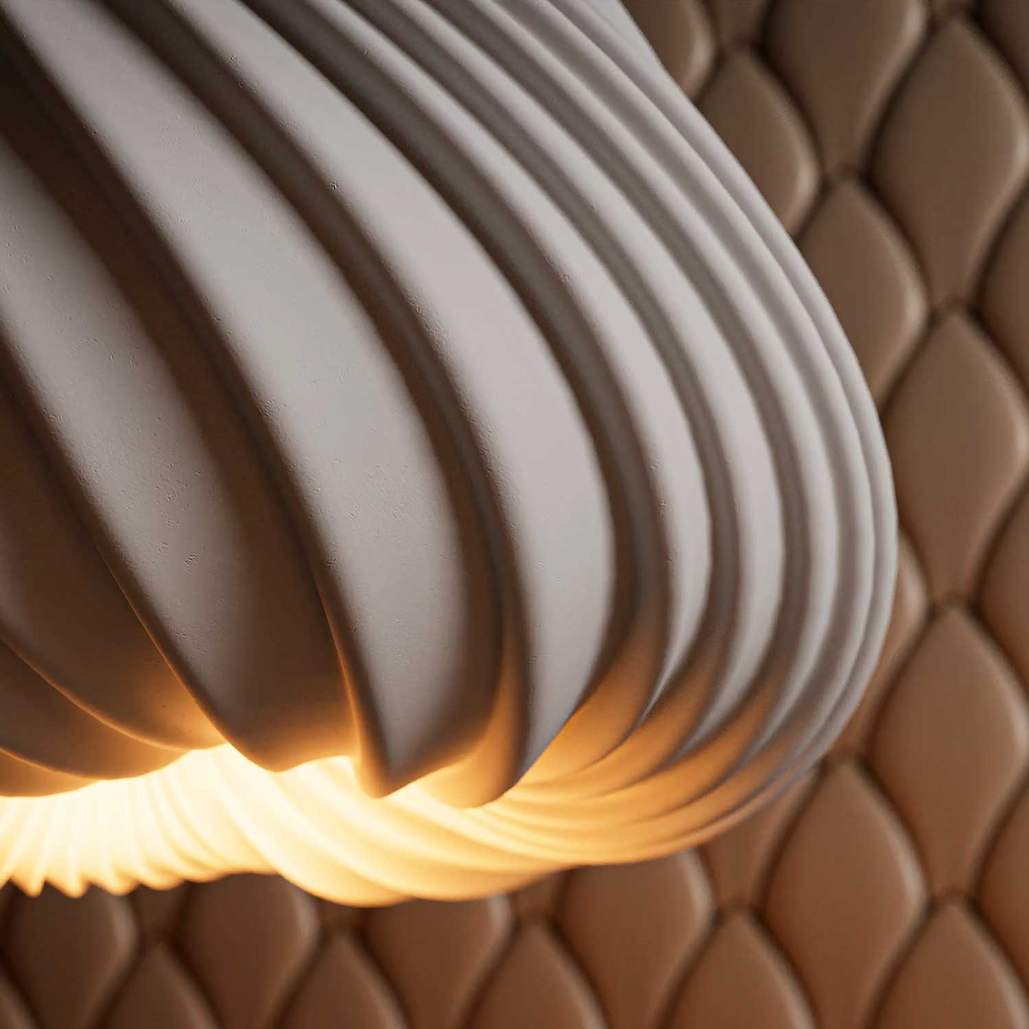 MUSHLYA - Spiral ceramic design chandelier for living room