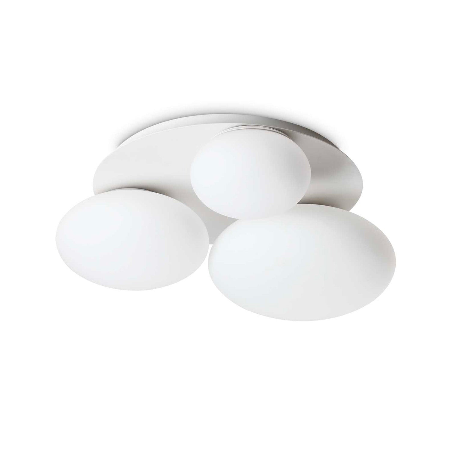 NINFEA - Plafonnier rond avec galets blanc