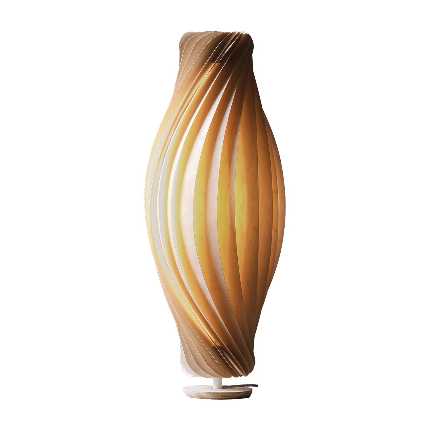 No.111 - Lampe à poser torsadé en lames de bois design