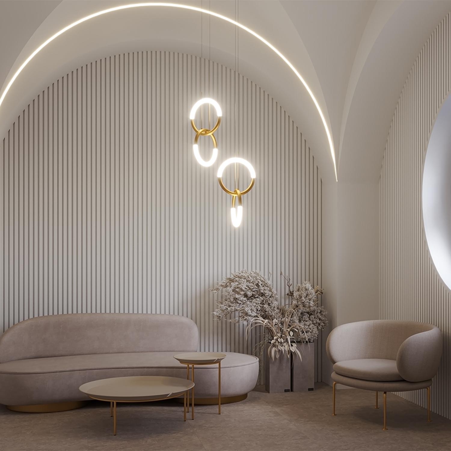 NODE - Modern double ring knot LED pendant light
