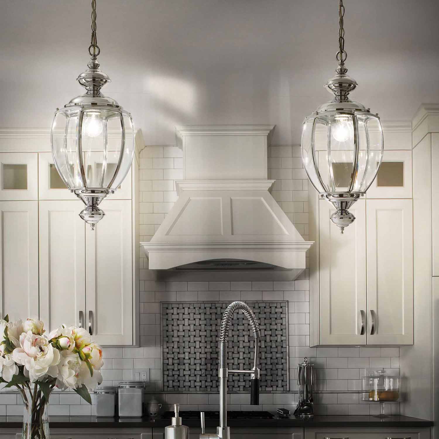 NORMA - Antique bronze or chrome chandelier