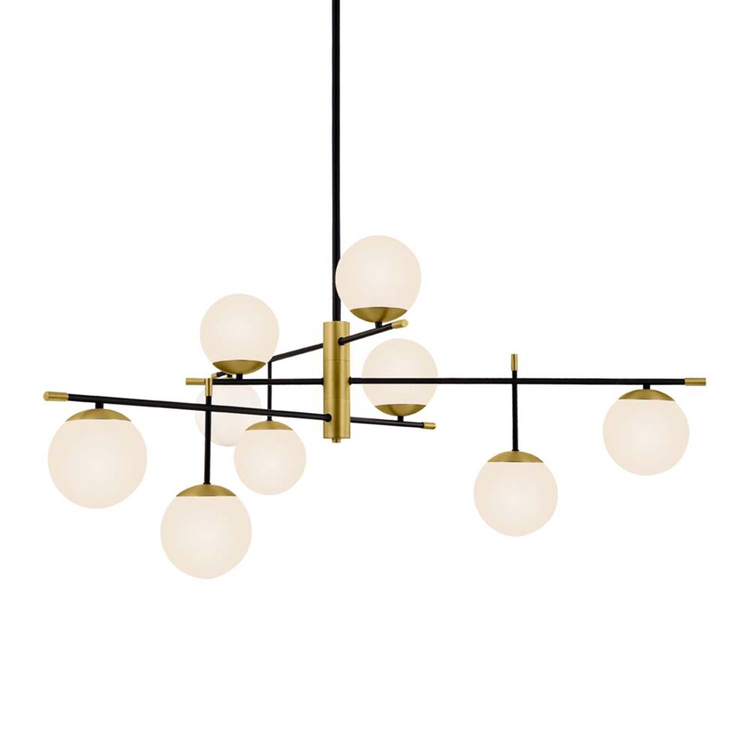 NOSTALGIA - Art-déco-Hängeleuchte aus schwarzem und goldenem Stahl